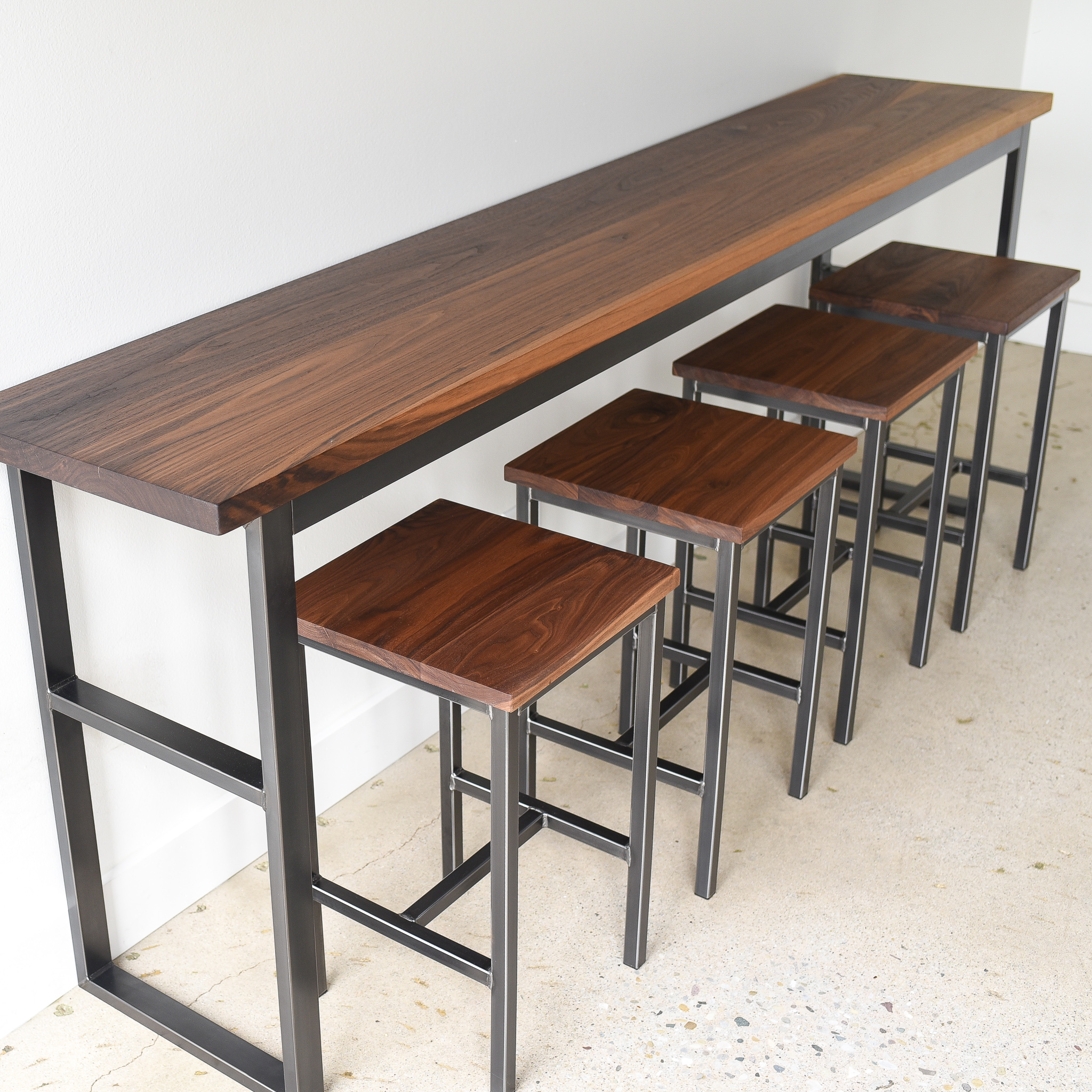 Walnut Backless Bar Stools