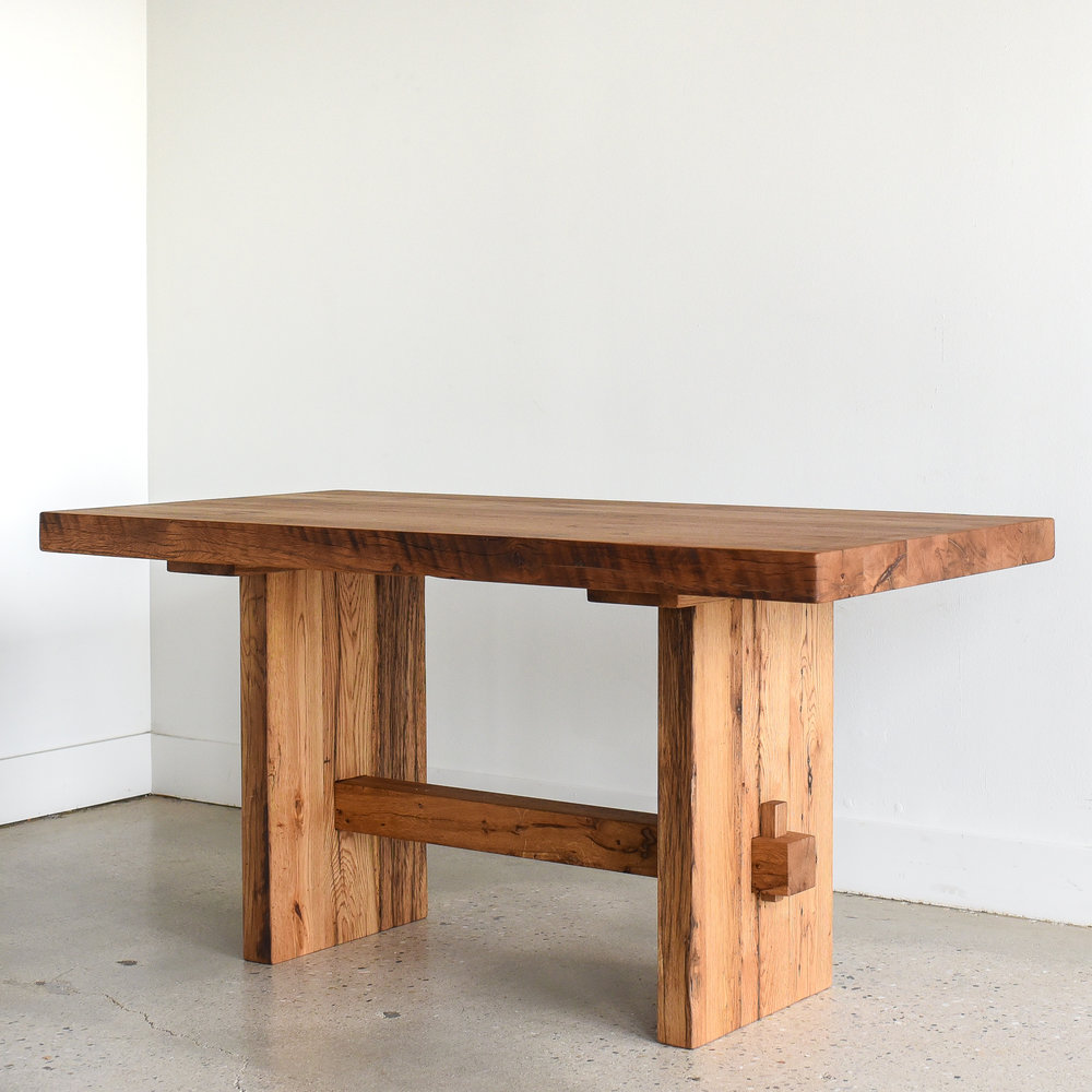 Timber Frame Dining Table 3 Reclaimed Oak What We Make