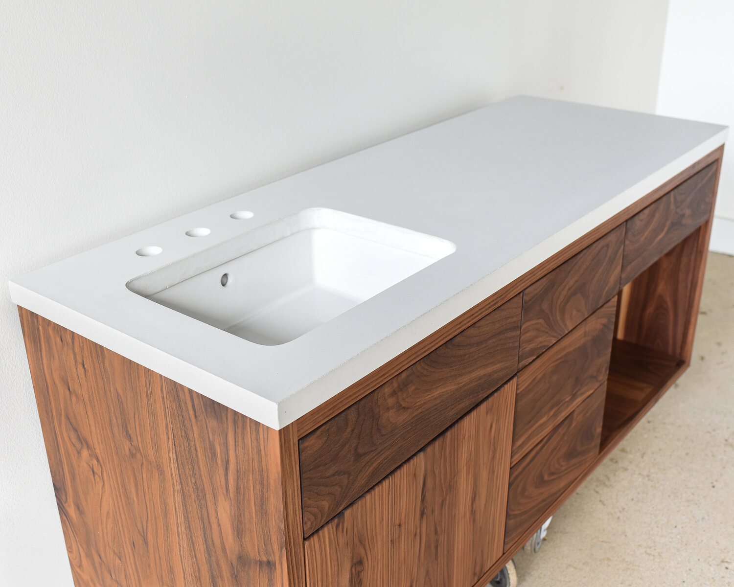 Concrete Floating Vanity Top Rectangle Undermount Sink What We Make