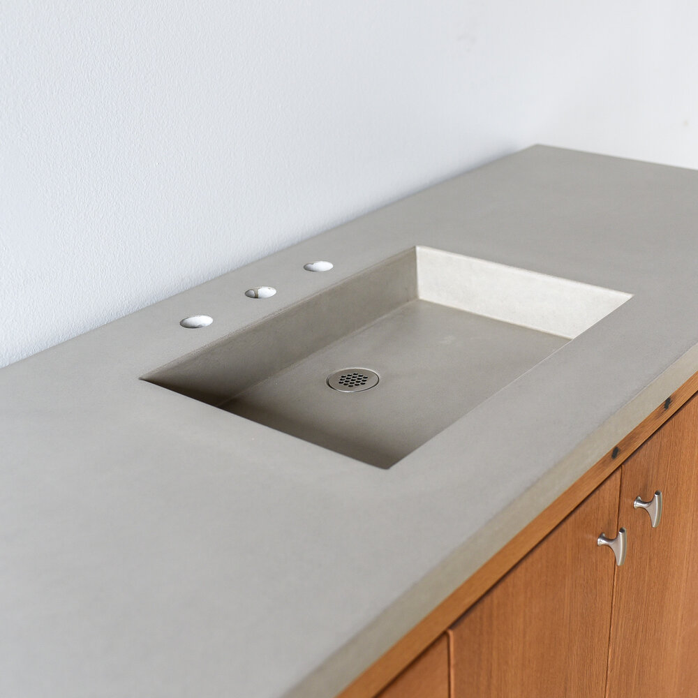 60 Concrete Vanity Top With Integral, 60 Inch White Vanity Single Sink Top