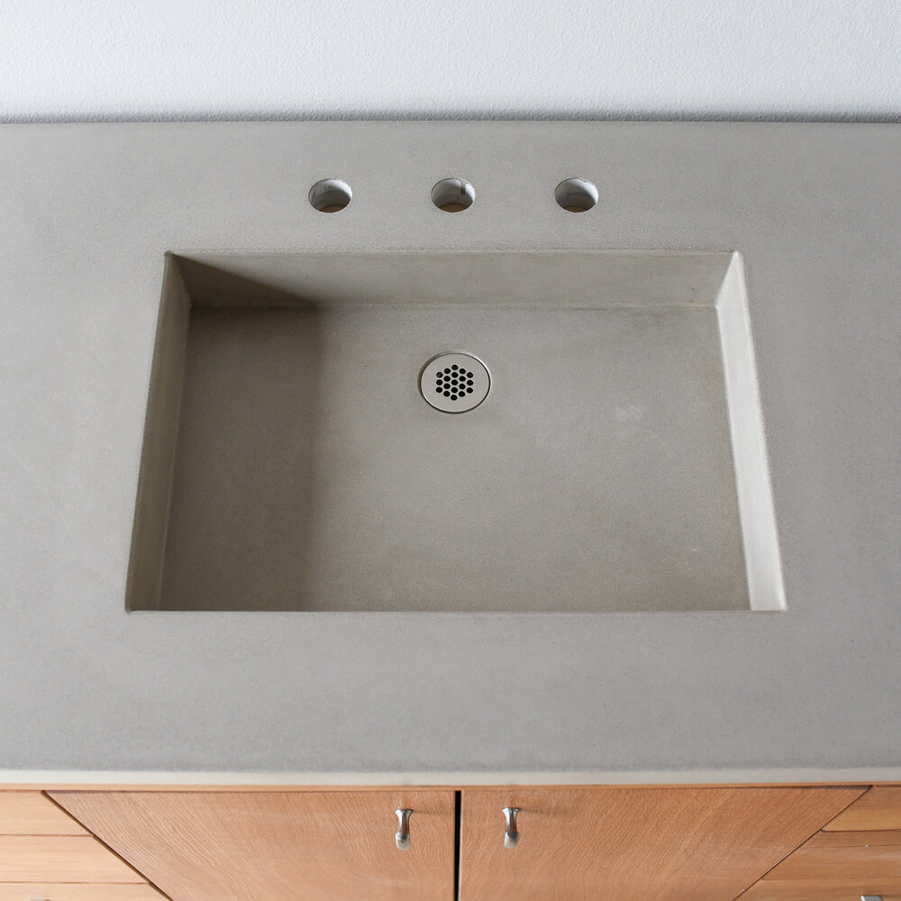 60 Concrete Vanity Top With Integral, 60 Inch Sink Vanity Top