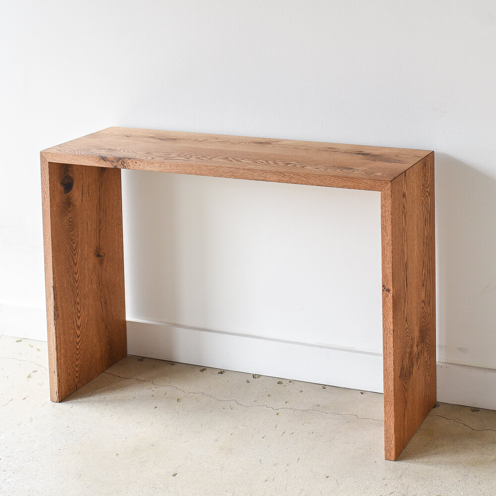 Reclaimed Wood Modern Console Table What We Make Reclaimed Wood Modern Console Table, Weathered Wood Sofa Table