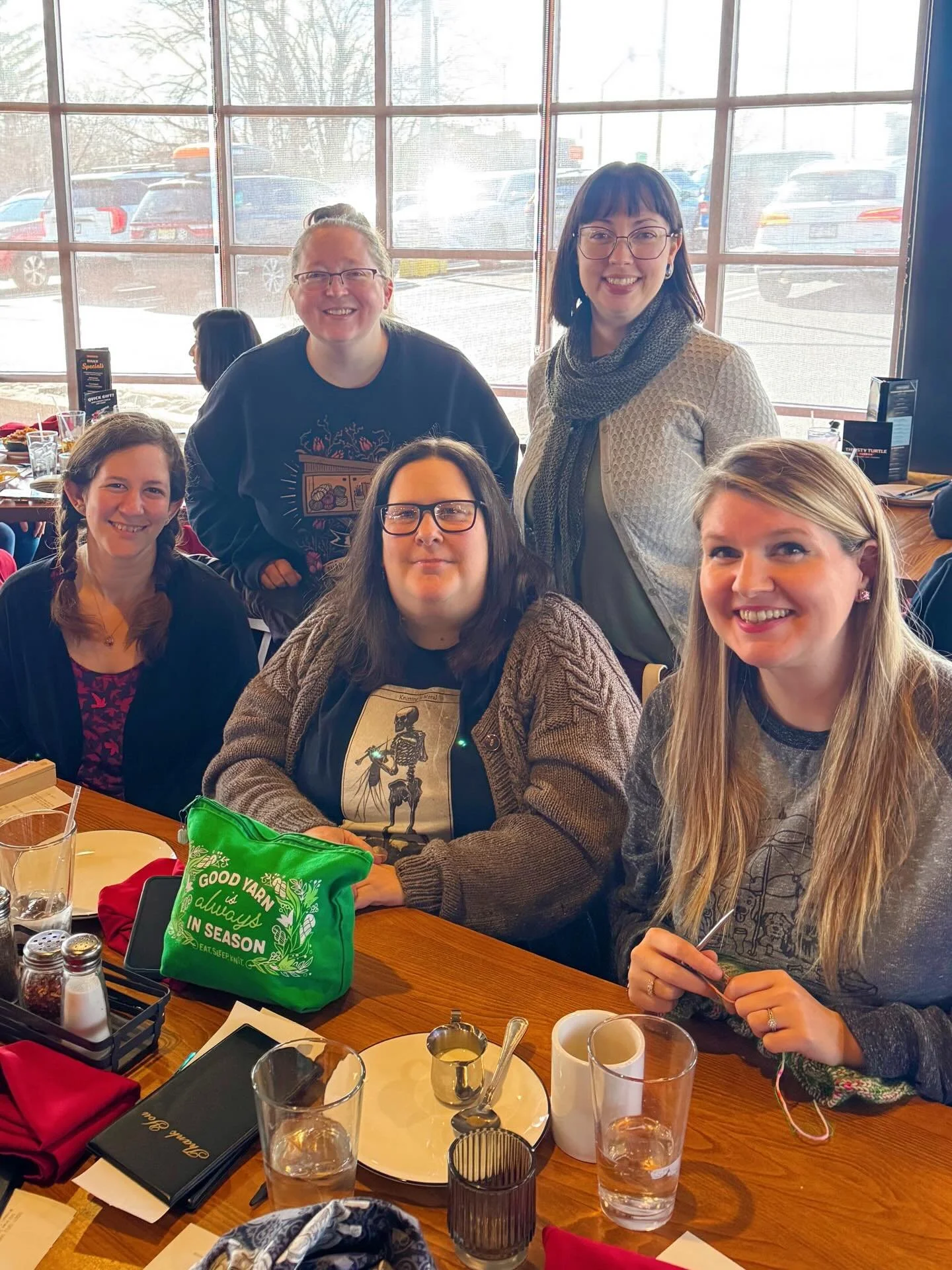 My social plans for today got canceled due to impending snow (up to 14&rdquo; allegedly), but I still managed to squeeze in some really important face time with friends at my knitting group&rsquo;s meetup yesterday. 

I&rsquo;ve been knitting furious