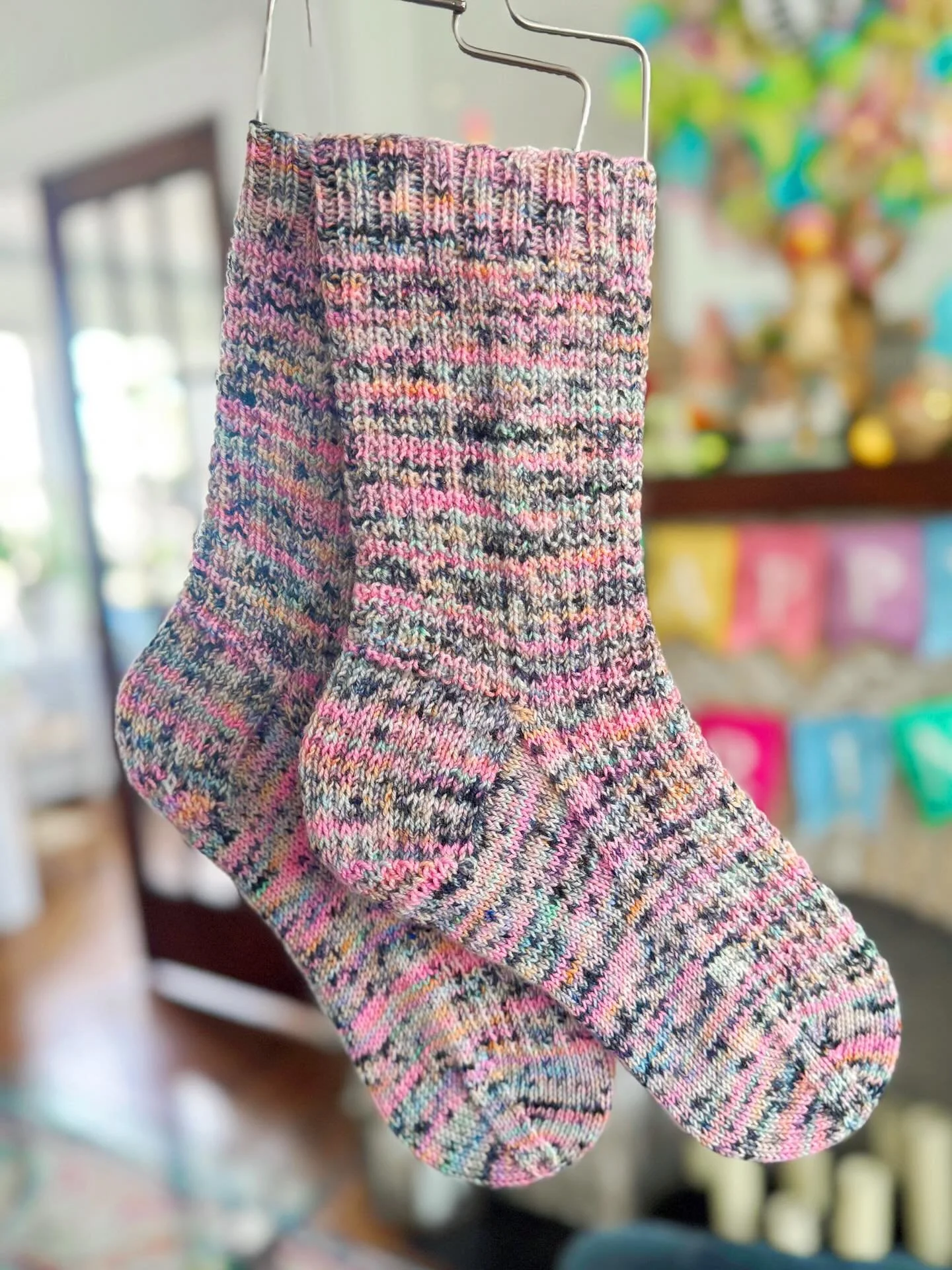 It&rsquo;s almost Easter which means it&rsquo;s the perfect time to finish these Halloween socks 😂 

I started them in early January as a project to work on during my D&amp;D sessions, but it turns out I&rsquo;m a murder hobo who gets really to into