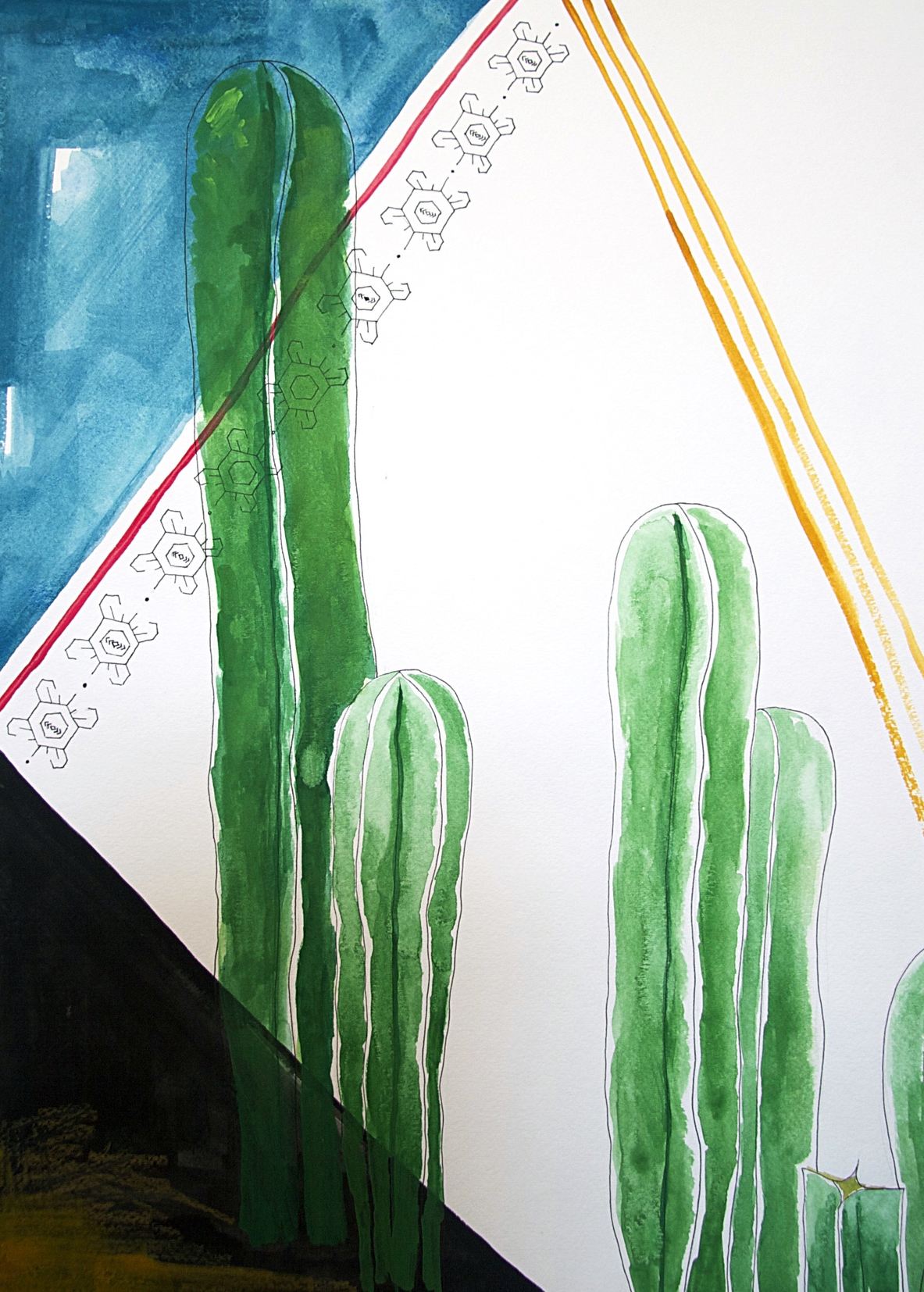 a sonoran night, he says \\ 18x24 mixed media on paper #mysortofgreenthumb >> S H O P <<