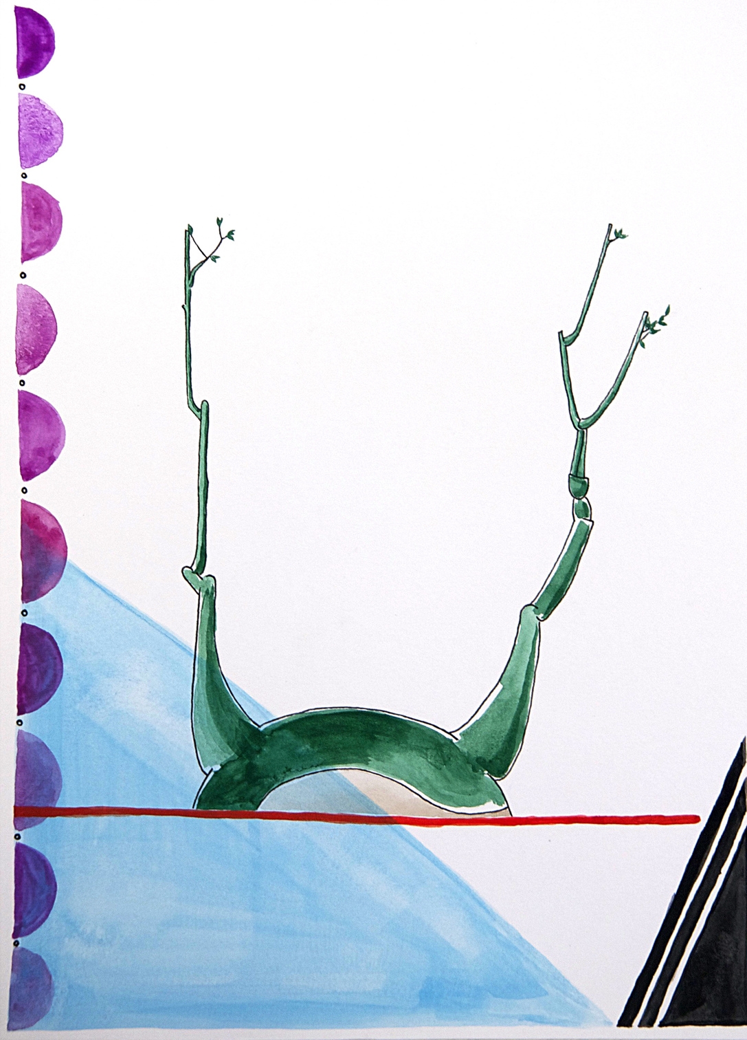 passionfruit alien \\ 11x15 mixed media on paper #mysortofgreenthumb >> S H O P <<