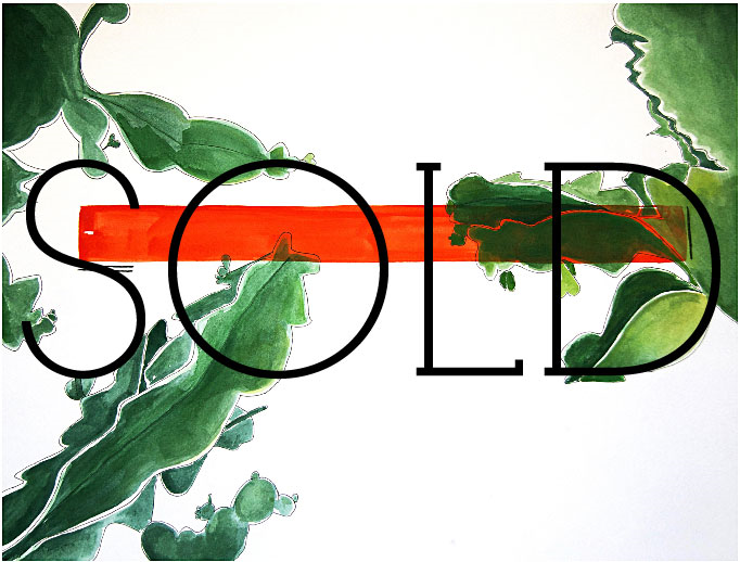 jolly green giants \\ 18x24 mixed media on paper #mysortofgreenthumb >> S O L D <<