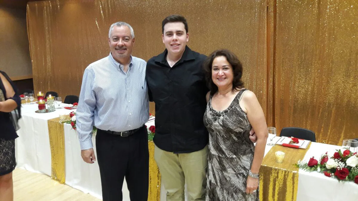 Murilo e seus "host parents".