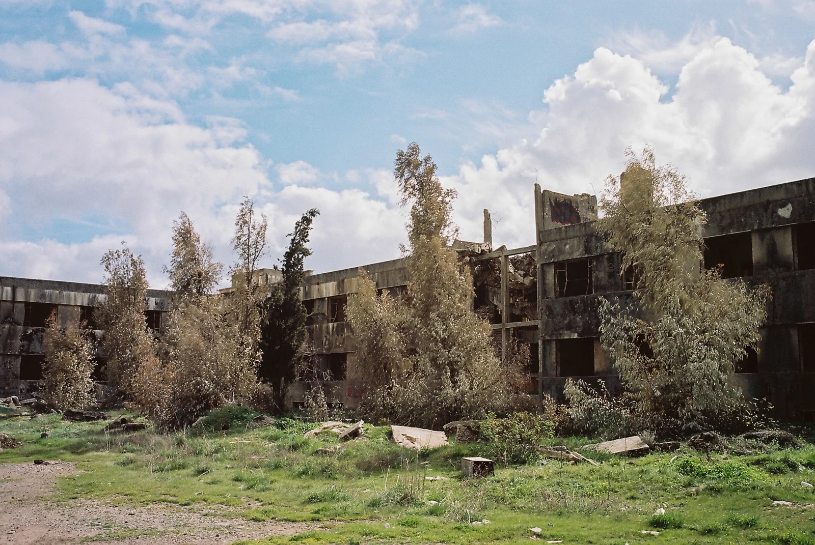 A Syrian military facility, destroyed during the Six-Day War, close to the border on the Israeli side of the Golan Heights.