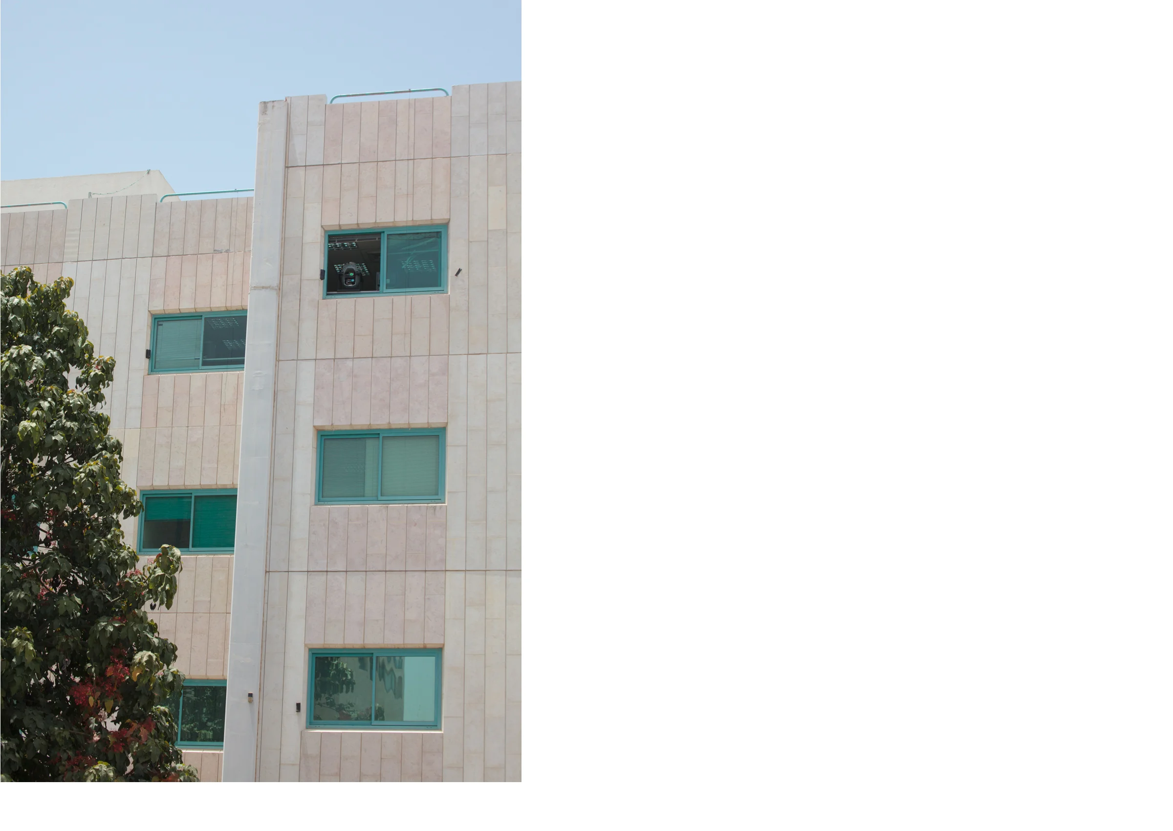 Near Peta Tikvah, Israel An optical payload is pointed out a the window as it undergoes calibration at a factory belonging to Controp, an Israeli company that specialises in optics and camera systems used by drones.