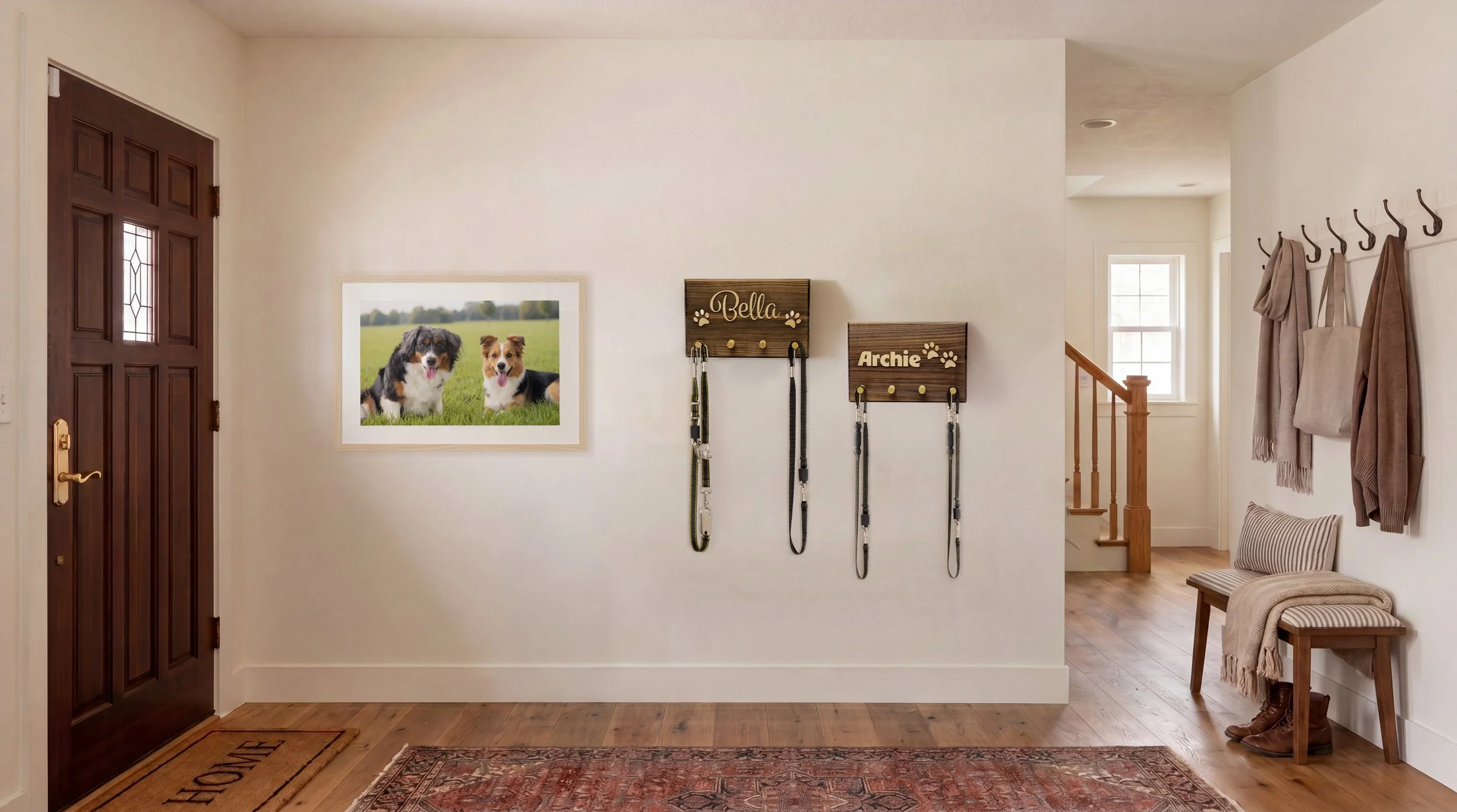 The Daily Walk - Custom Wood Leash Hanger