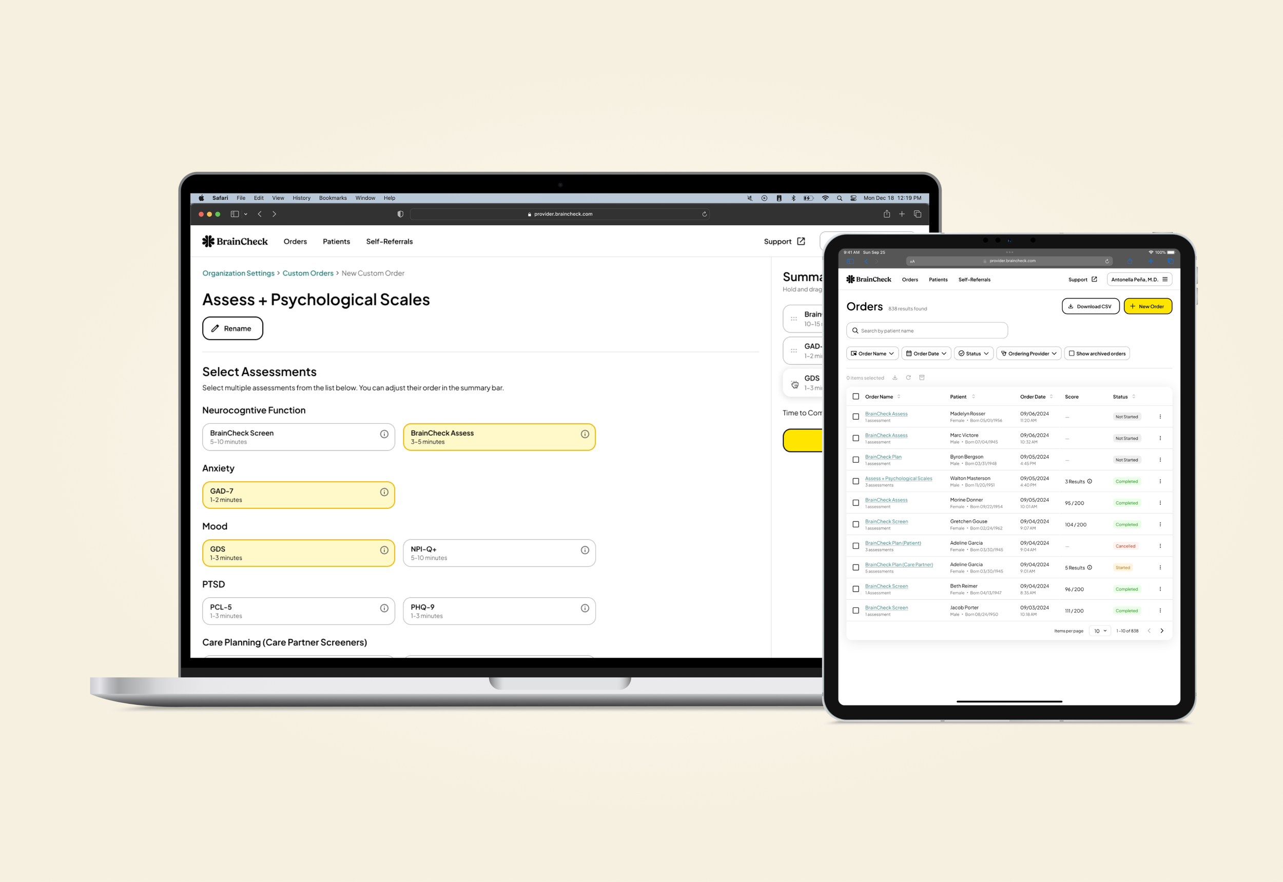 BrainCheck Provider App