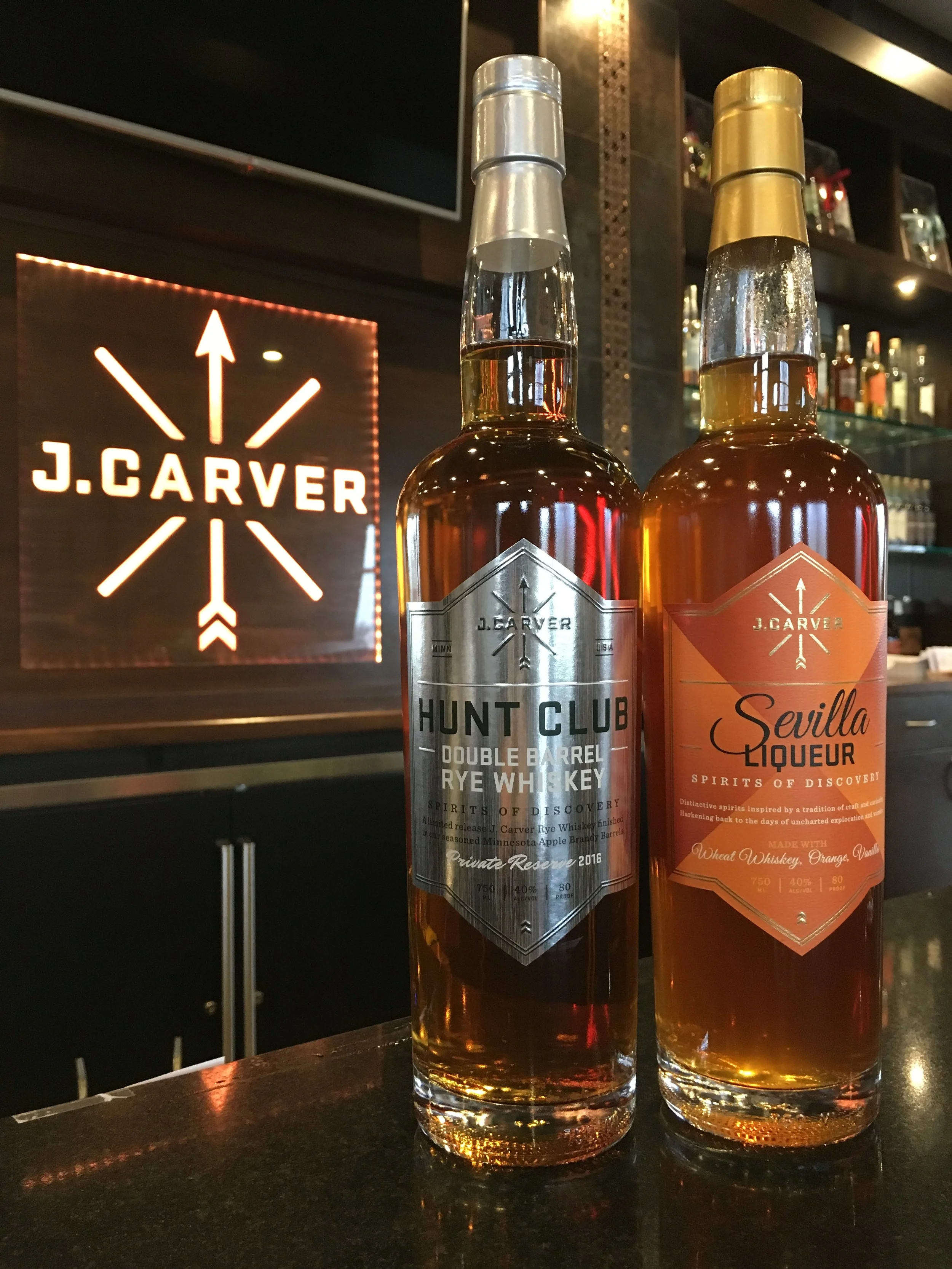 J. Carver Hunt Club Double Barrel Rye and Sevilla Liqueur
