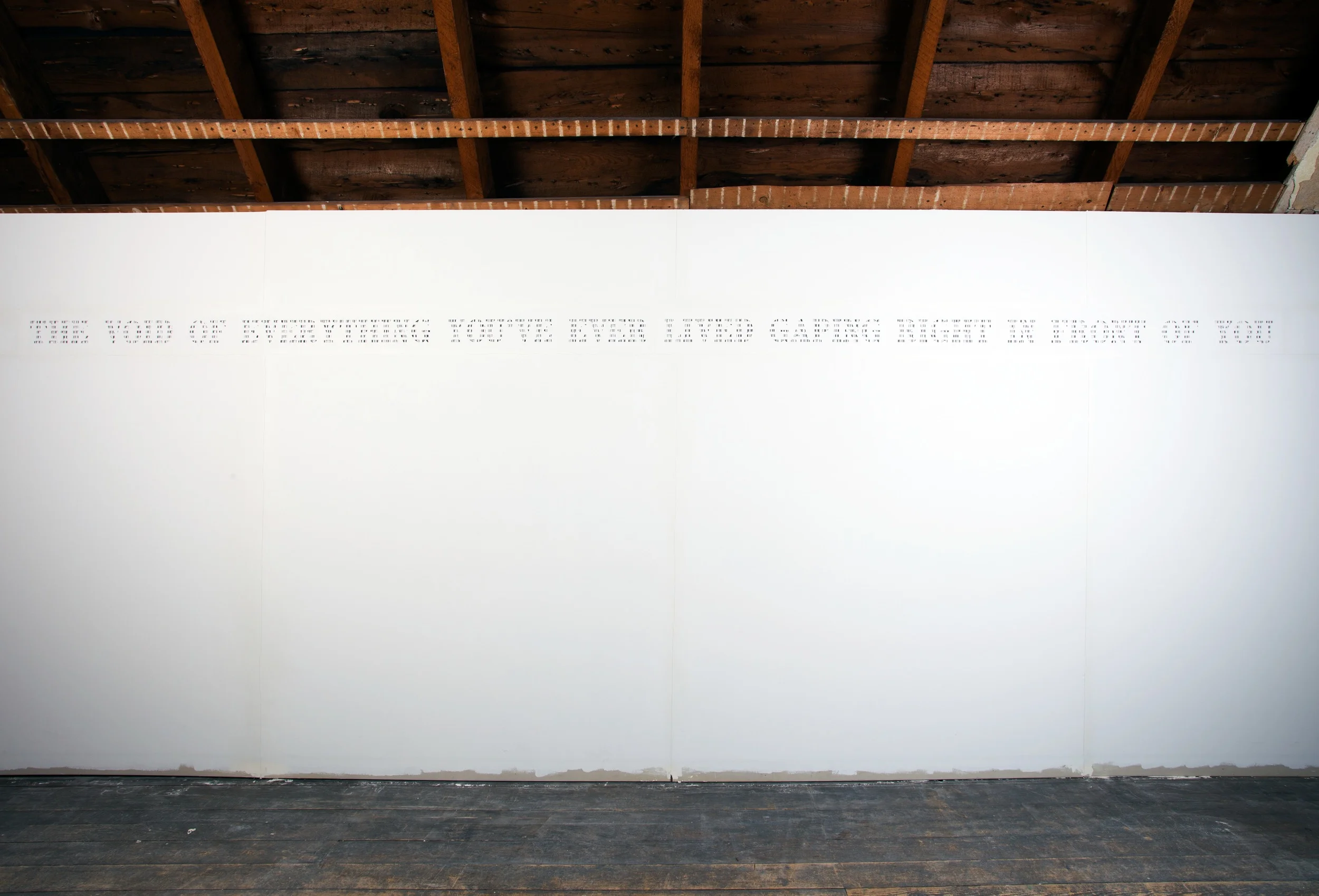 The Void of Everything You've Ever Lived Gaping Right in Front of You Site Specific Installation; Cut Paper, Mat Board, Drywall, House Paint, 2" x 4" Studs Approximately 12' x 5' 2013