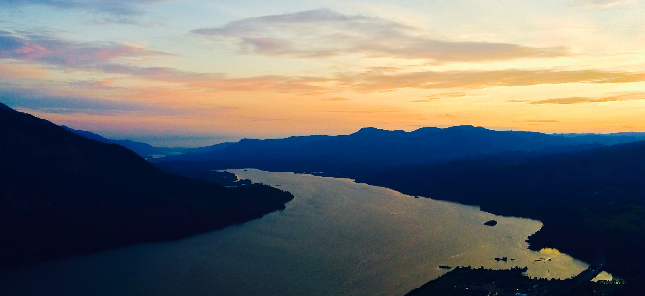 looking west from summit of wind mountain, columbia gorge.