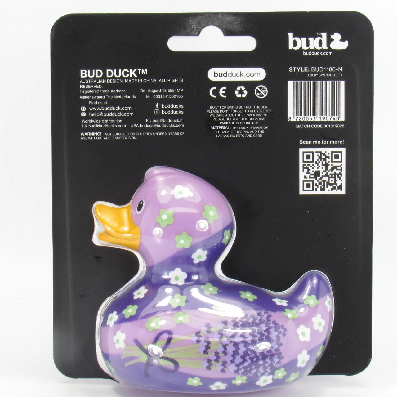 BUD1180-N LAVENDER-Summer-French-Provence-Rubber-Duck-BudDuck-1.jpg