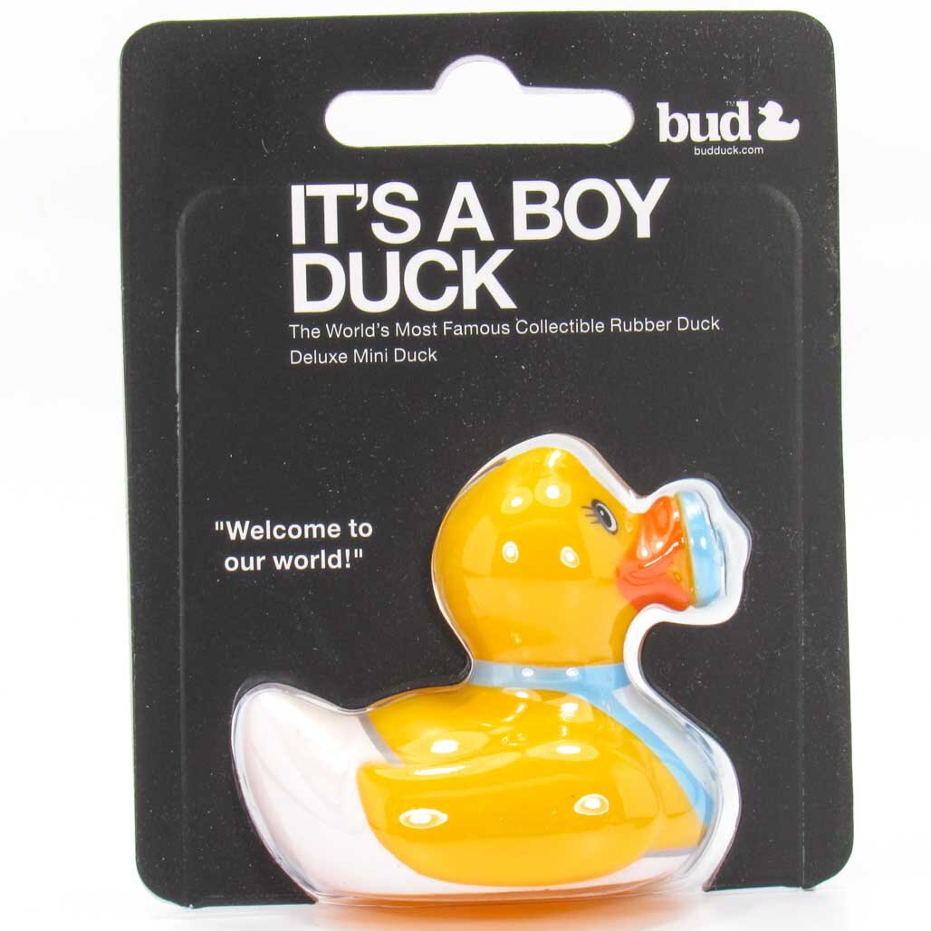 Deluxe Mini It's a Boy Bud Duck Badeente Gummiente Quietscheentchen Plastikente 