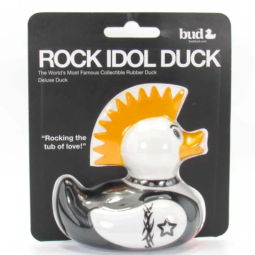 Pato De Goma Decorativo Bud Deluxe - Figura Coleccionable, 12x11x7.5 Cm - Sin PVC, Para Estantería O Decoración