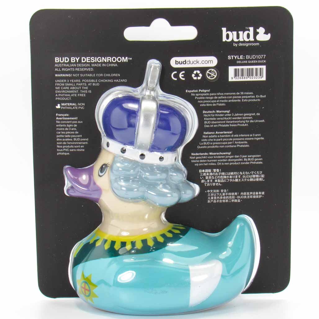 Bud Duck Deluxe Queen 10cm Collectable Bath Toy Ducks Novelty Collector's Gift 