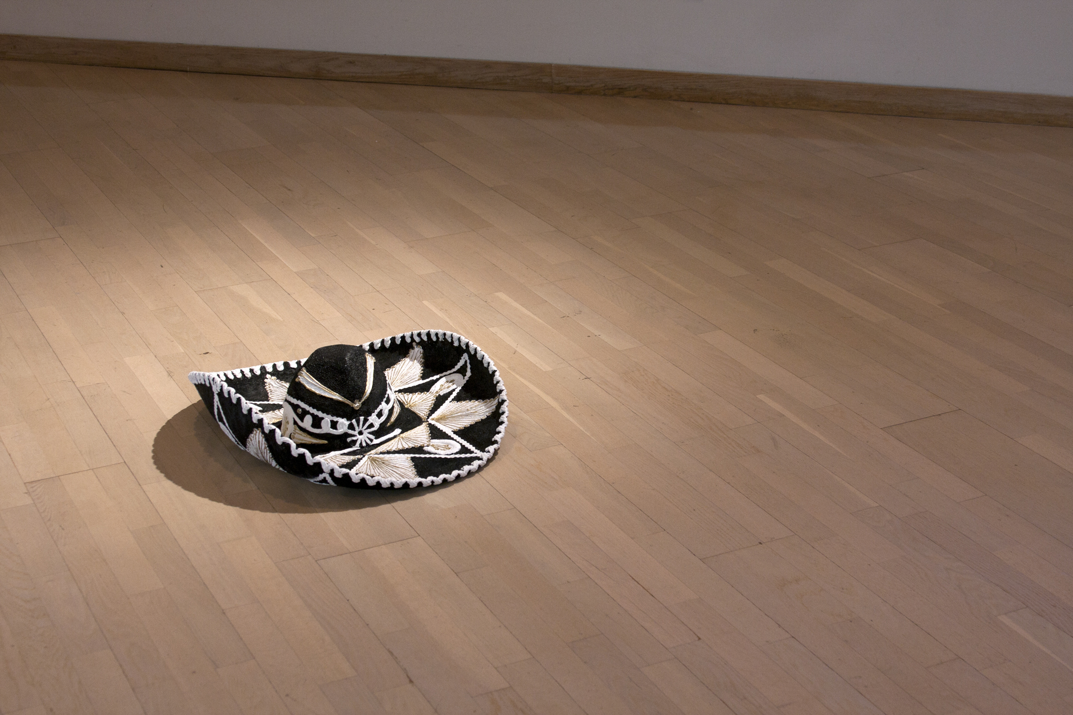 Floor Sombrero. 2010. Found object, gesso and paint. 10''x24''x24'' Photo: Mikayla Whitmore