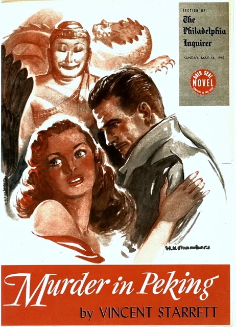 The cover of Murder in Peking , the only novel from Starrett published under the Philadelphia Inquirer's God Seal Novel series.