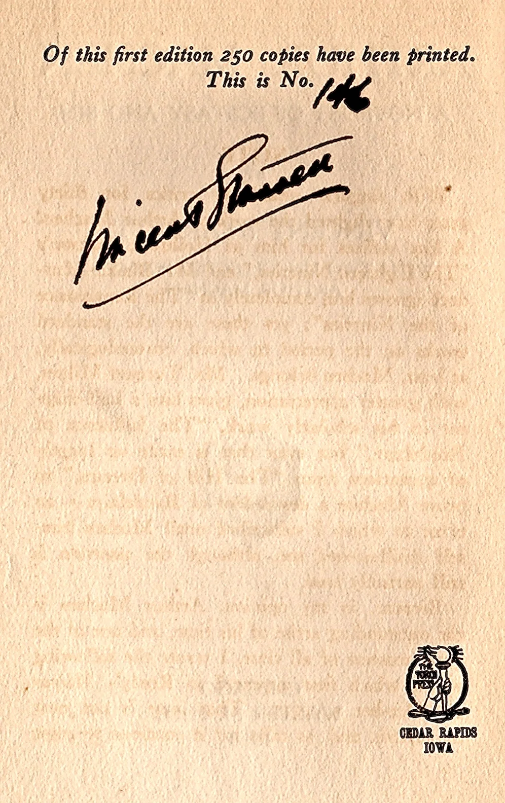 An early version of the Vincent Starrett autograph from 1918.