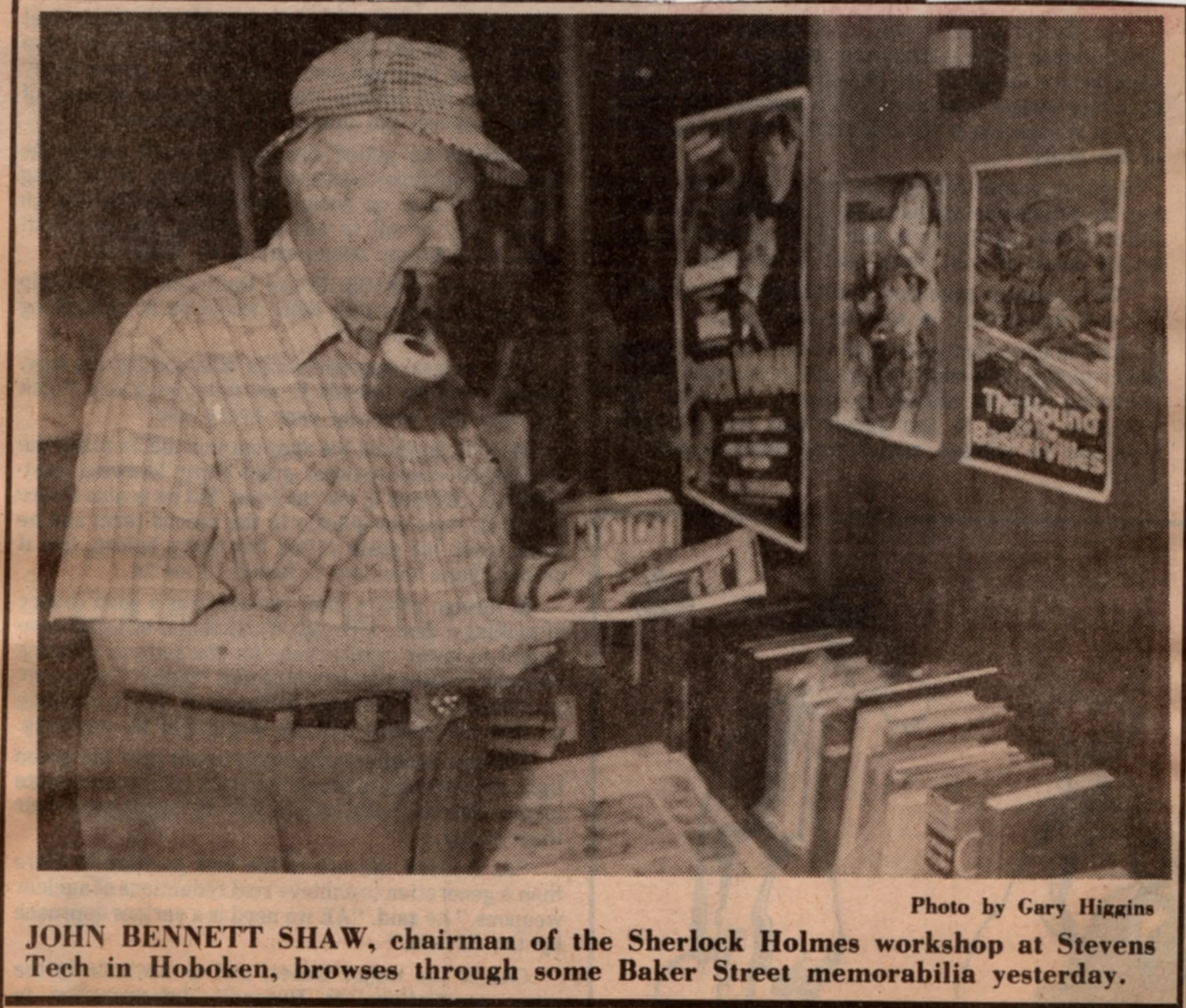 John in the huckster's room at his conference at Stevens Technical Institute in Hoboken, N.J. The photo by Gary Higgins ran in The Dispatch, Hudson/Bergen Counties, N.J.on Saturday, August 10, 1985.