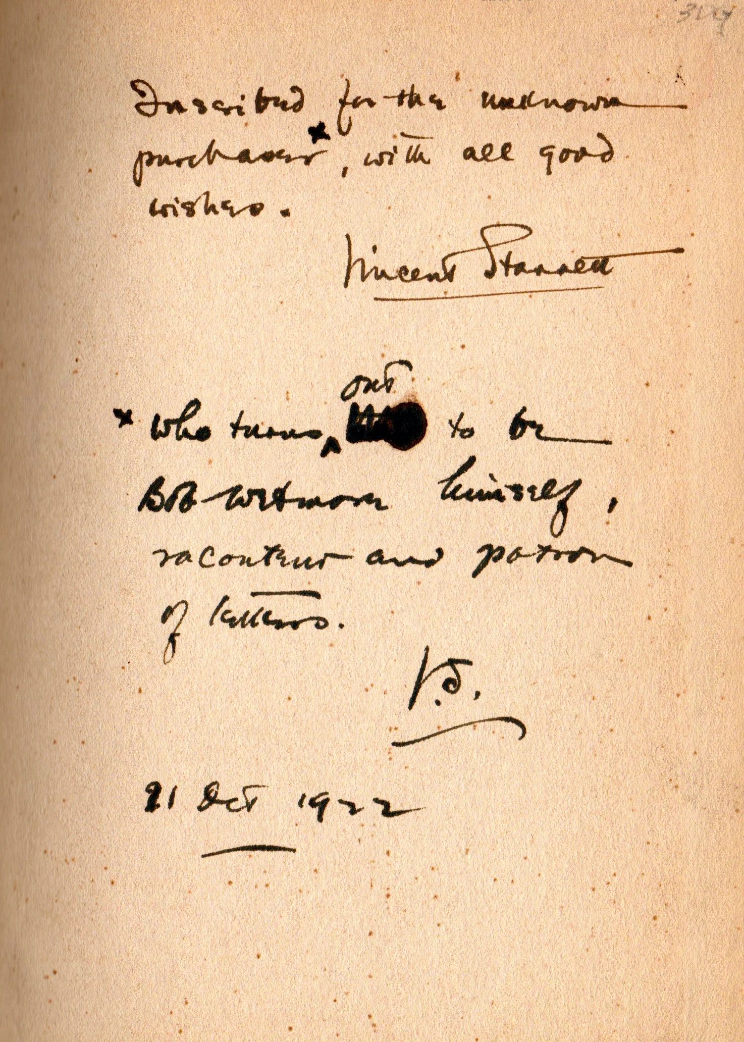 My copy of Ambrose Bierce has a double inscription AND a Starrett Smiley.