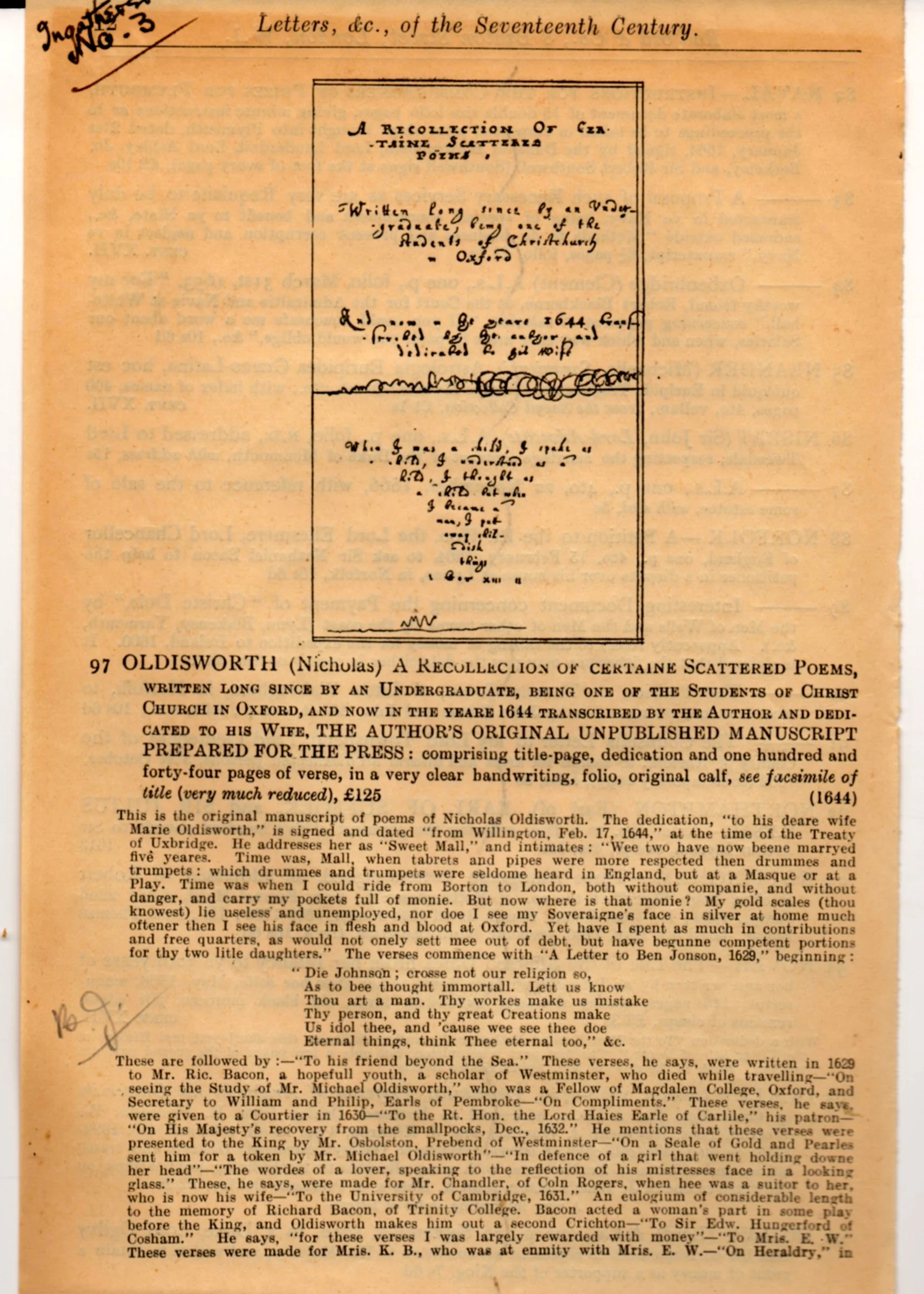 A last page from Thorp's catalogue.