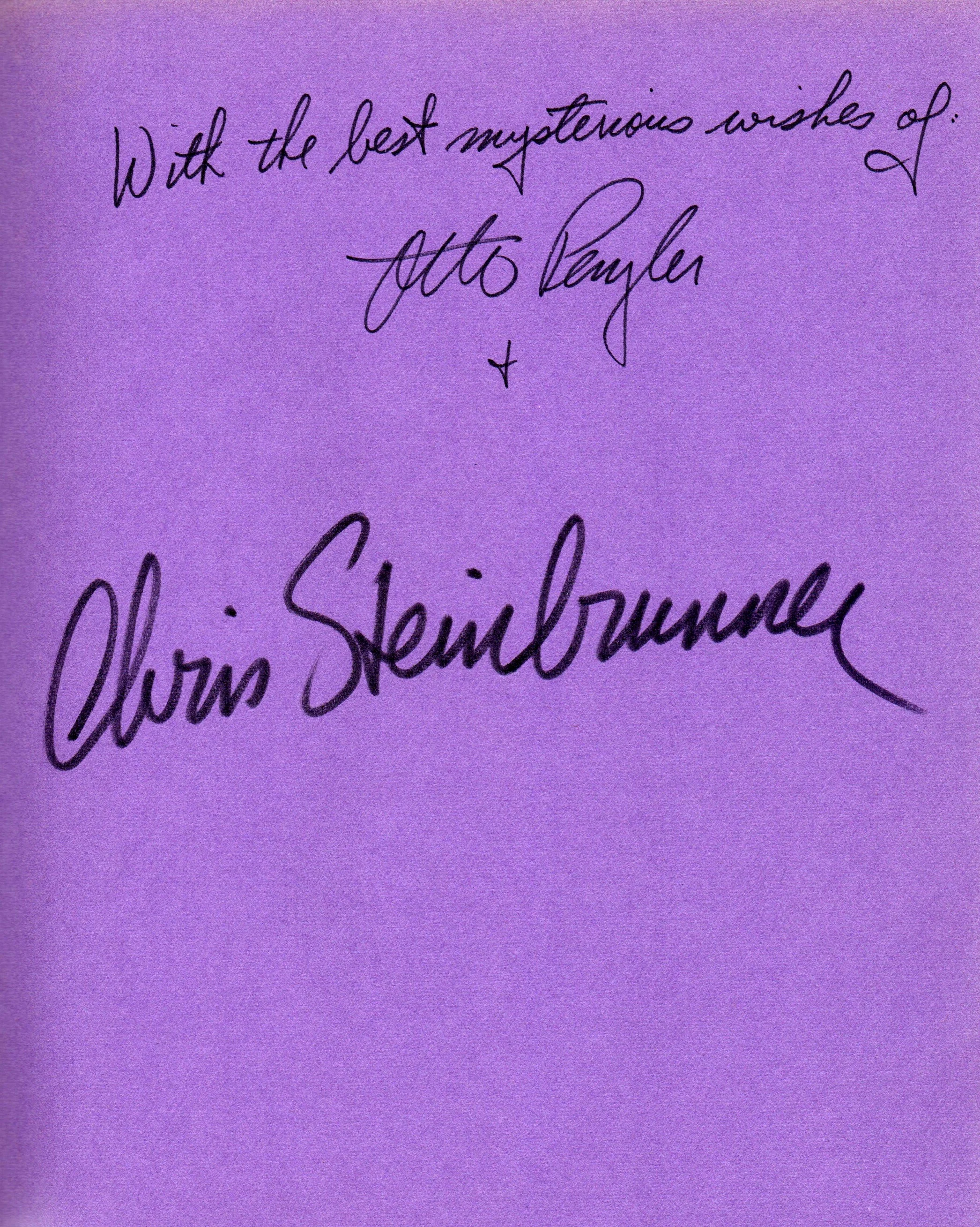 The Mysterious Press sold autographed copies of the book for $19.95, tax included.
