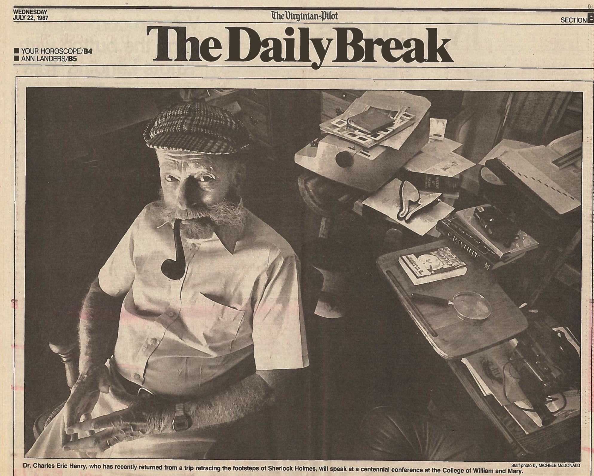 Chuck Henry in a photo from the The (Norfolk) Virginian-Pilot profile published July 22, 1987.