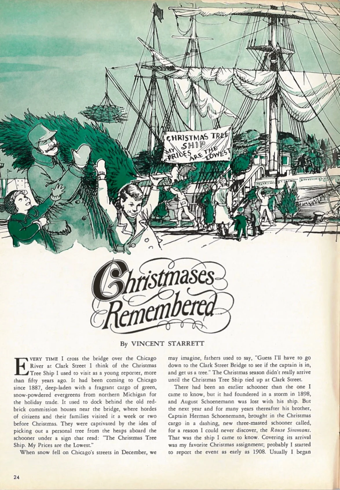 The opening page of Starrett's Christmas feature.