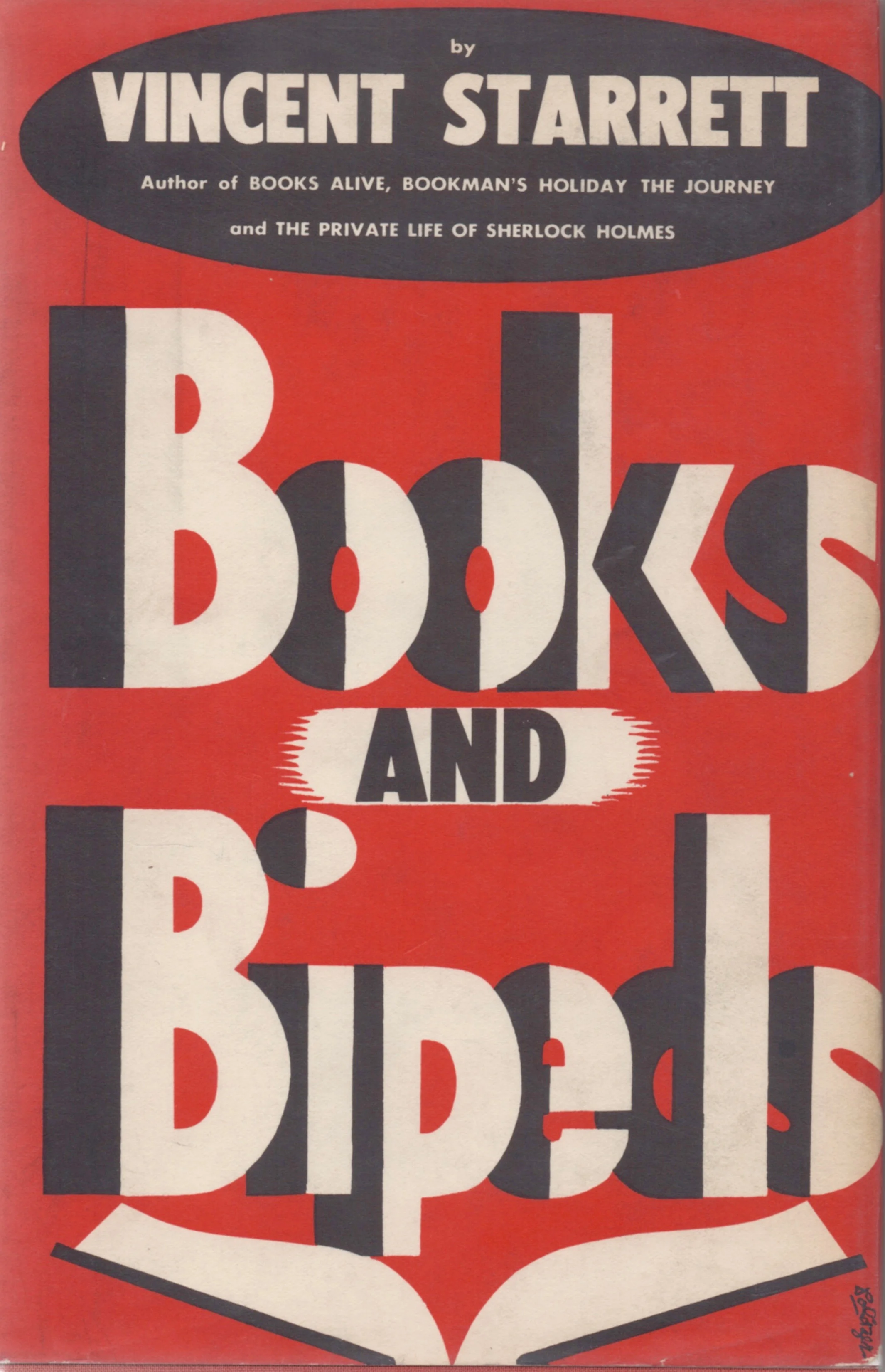 The dust jacket to Books and Bipeds