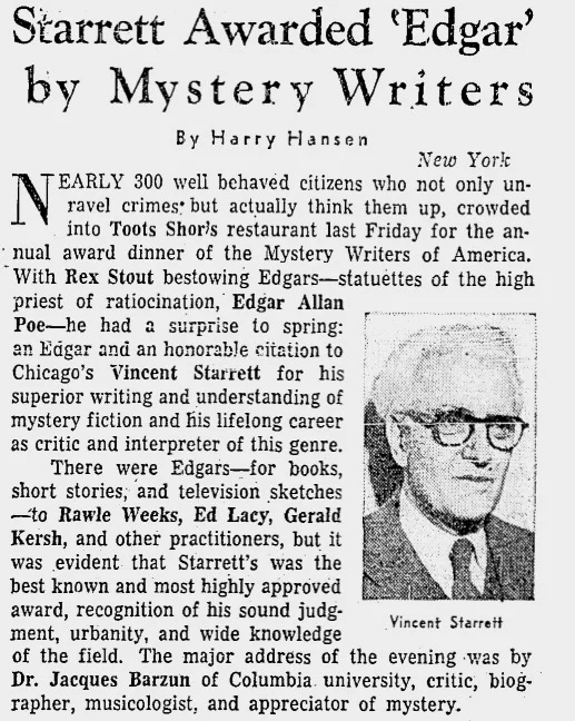 A clip from the Chicago Daily Tribune for April 27, 1958.