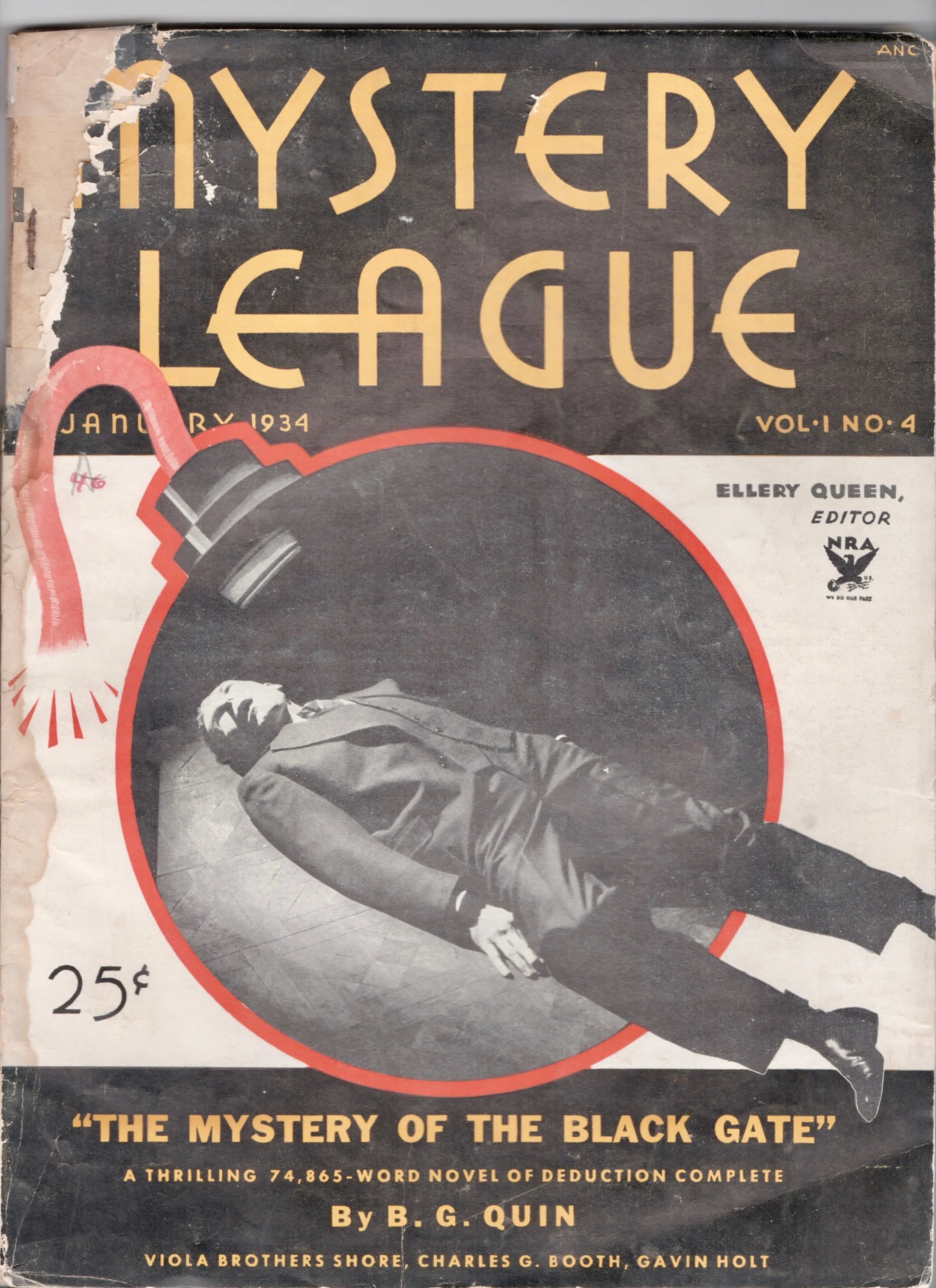 I've been hunting a copy of Mystery League for a long time. The only one I've been able to find (and afford) is this damaged copy. It's not the best, but you get the idea.