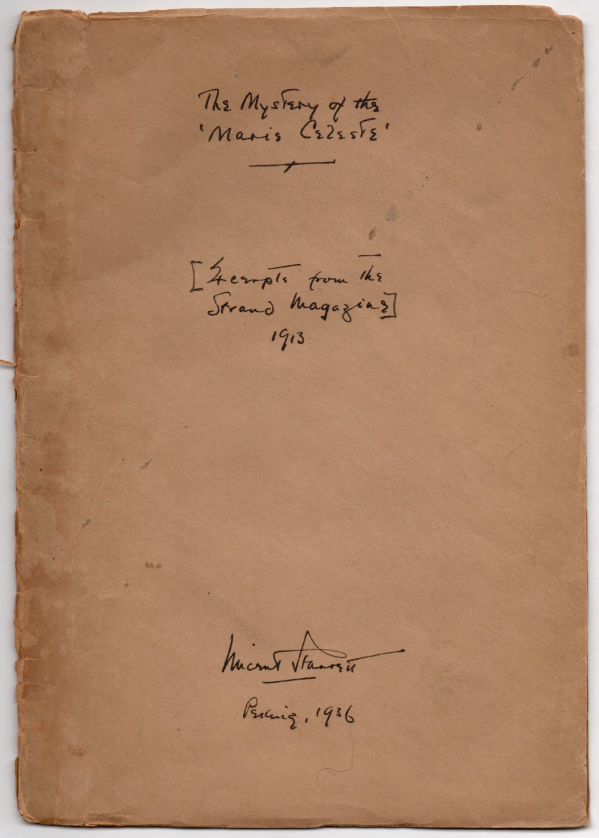The fragile 1936 booklet created by Starrtt while living in Peking.