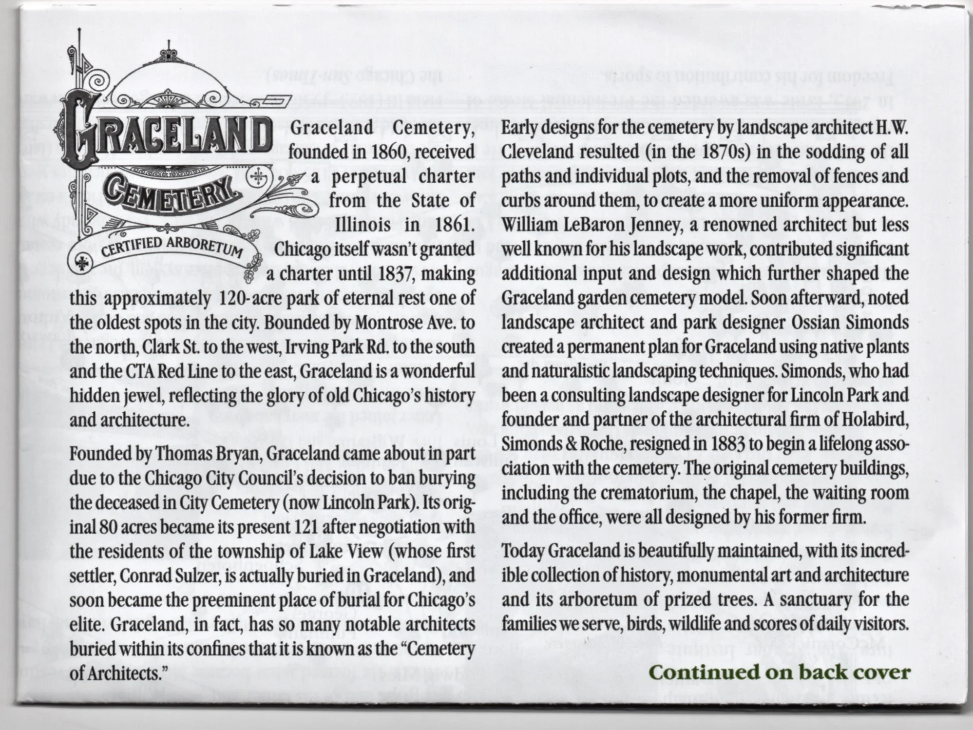 A portion of the Graceland map that describes why it is so special.