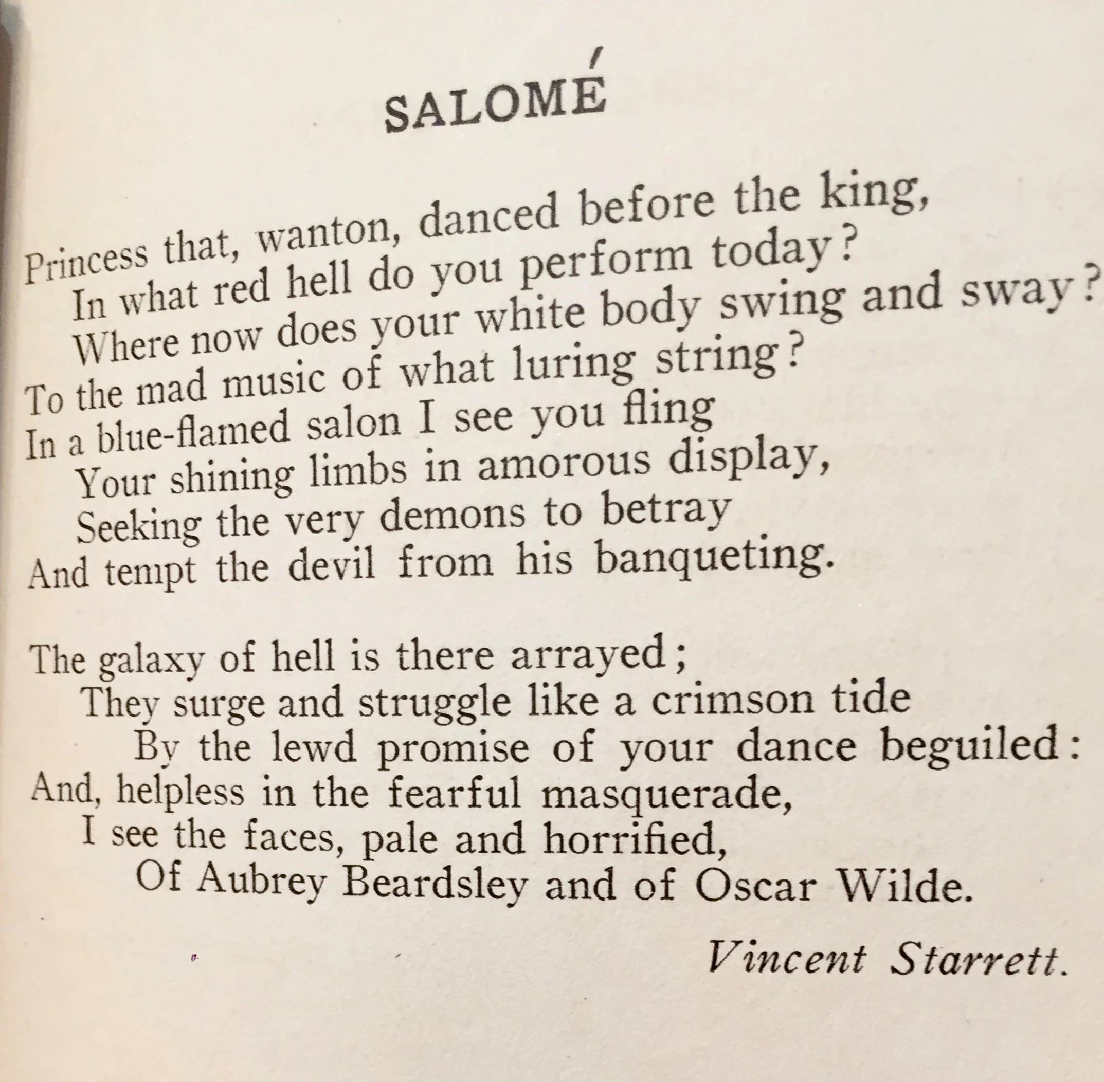 The first published version of "Salomé" that i can find, this is from the 1918 pamphlet Estrays.