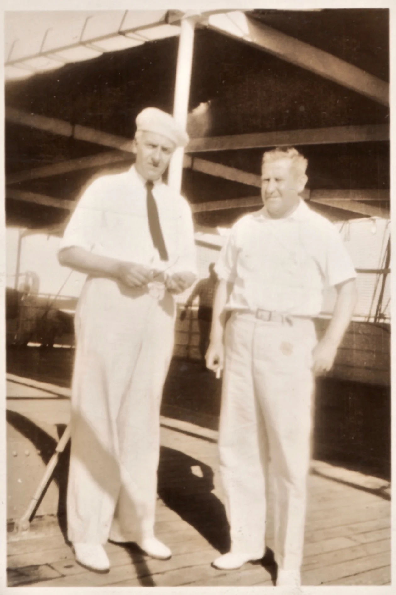 In a photo from a family album, Starrett is shown with Admiral William H. Allen aboard the Dollar Line ship the SS President Wilson, probably on their way from California to a port in Asia. Thanks to Studies in Starrett friend Ira Matetsky for sorting out the details.