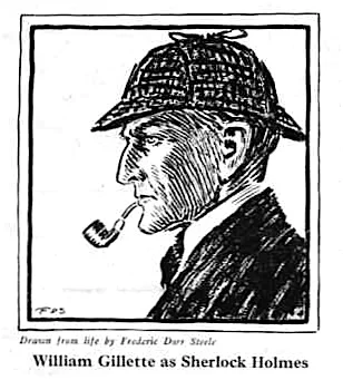 The image of William Gillette as Holmes drawn by Frederic Dorr Steele is missing from this edition.
