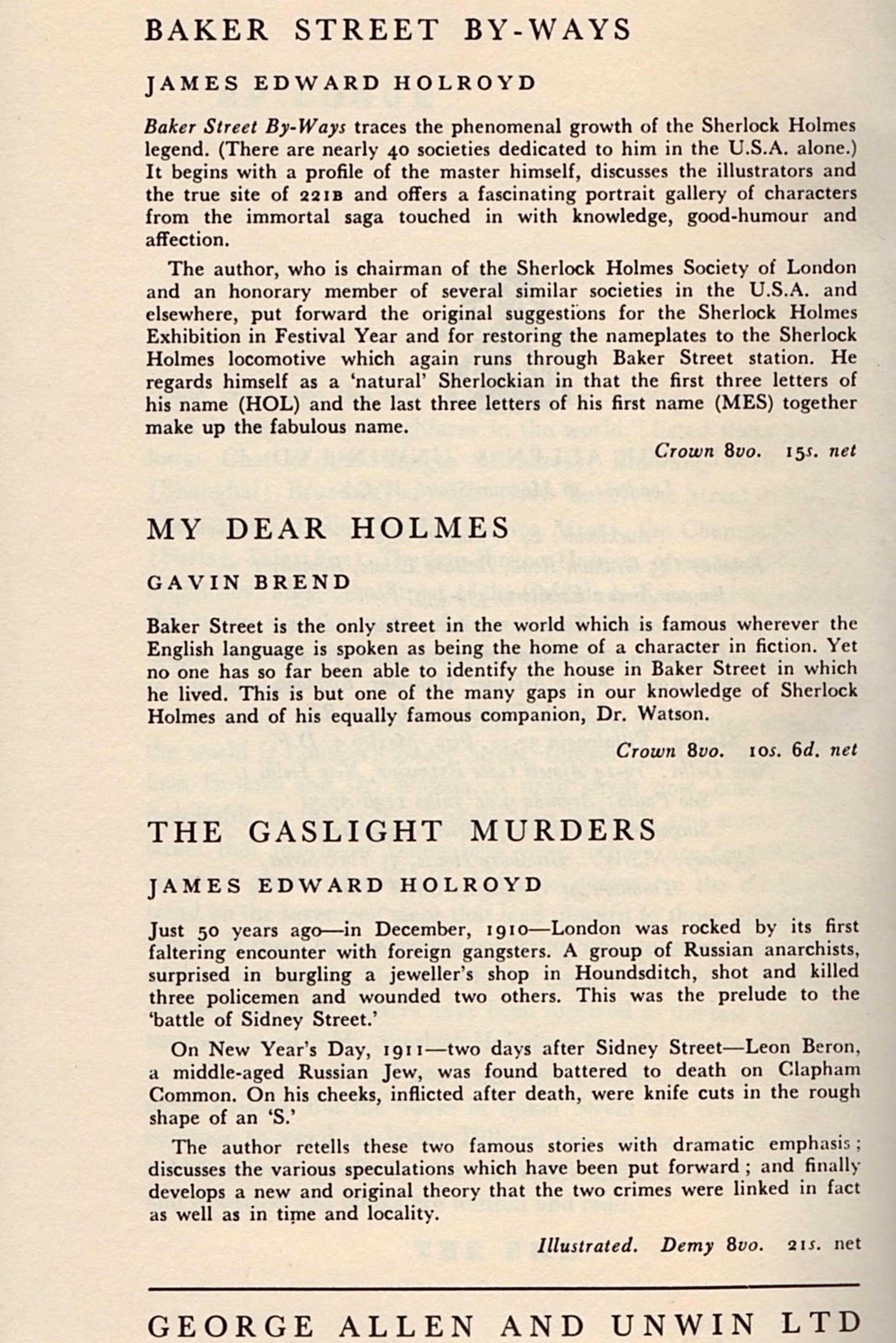 Allen and Unwin added a page of ads for their other books at the end of Starrett’s text.