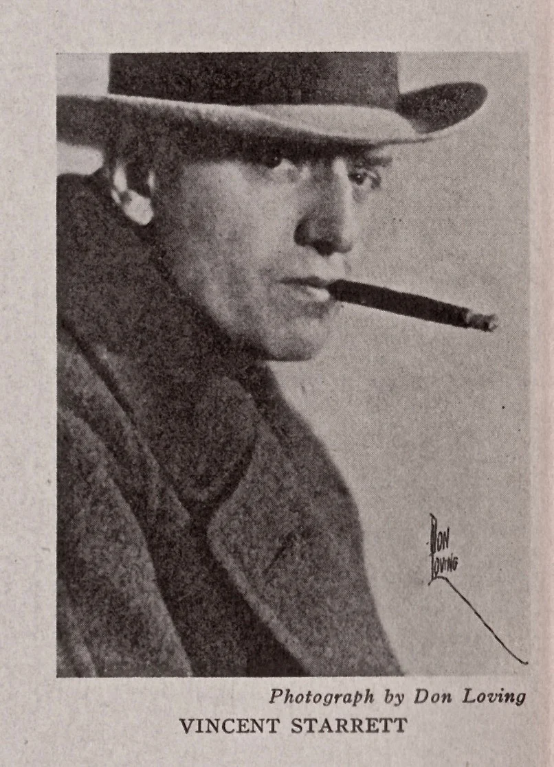 Don Loving’s photo of Starrett, from the back inner dust jacket flap of the 1933 Macmillan edition.