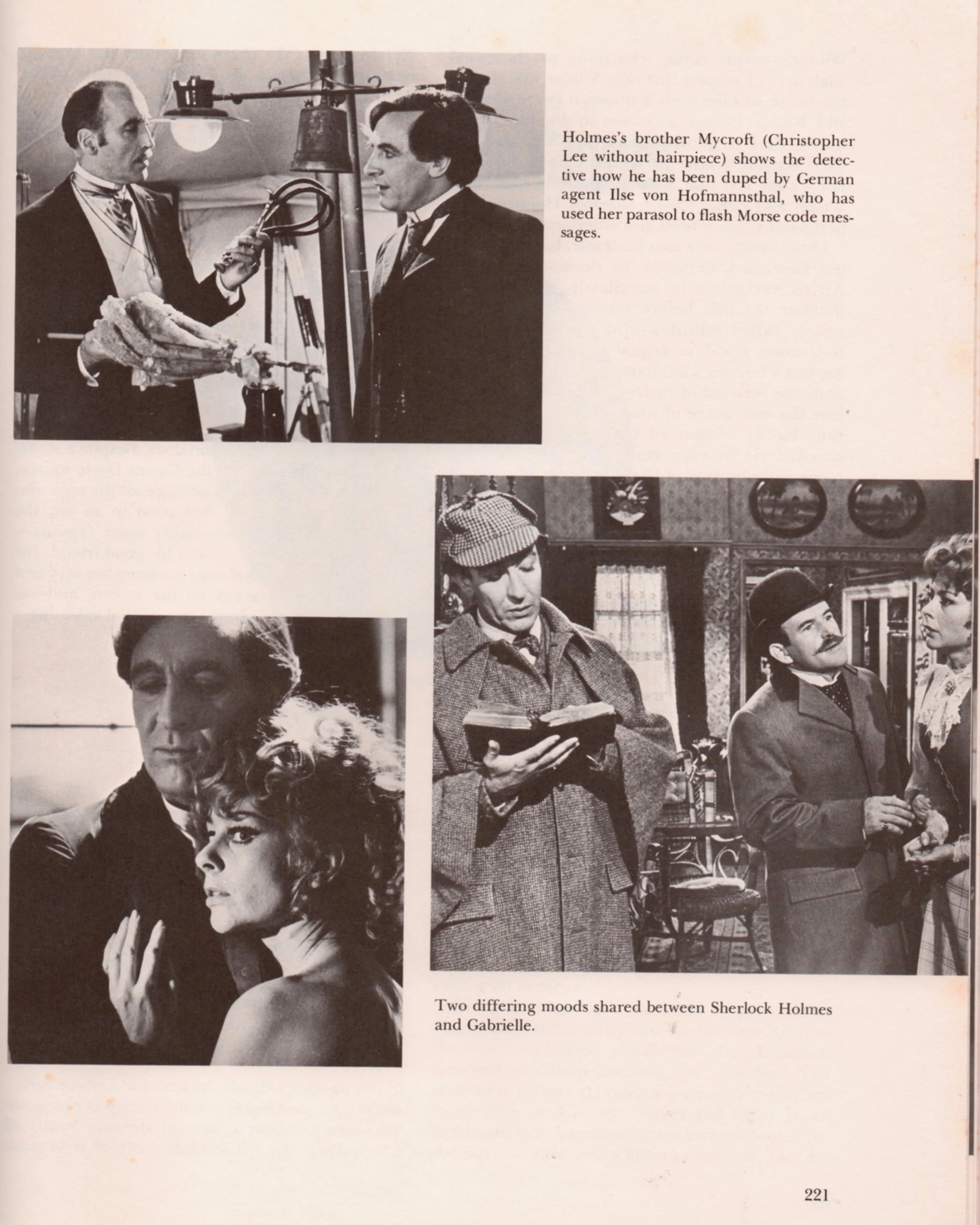 Scenes from Billy Wilder’s “The Private Life of Sherlock Holmes” from The Films of Sherlock Holmes by Chris Steinbrenner and Norman Michaels. (Note the page number.)