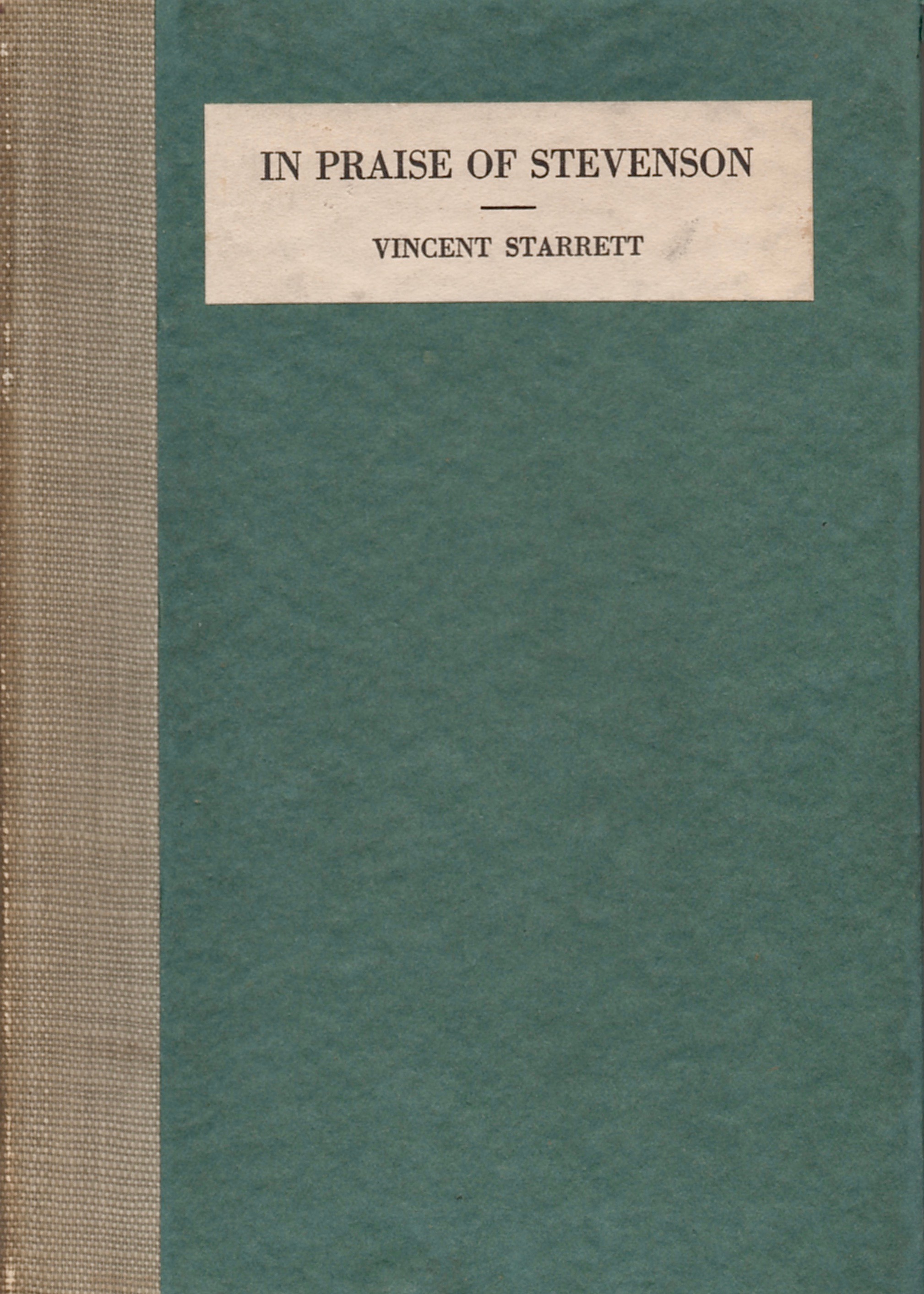 Starrett edited this anthology of verse dedicated to Robert Louis Stevenson, published in 1919.