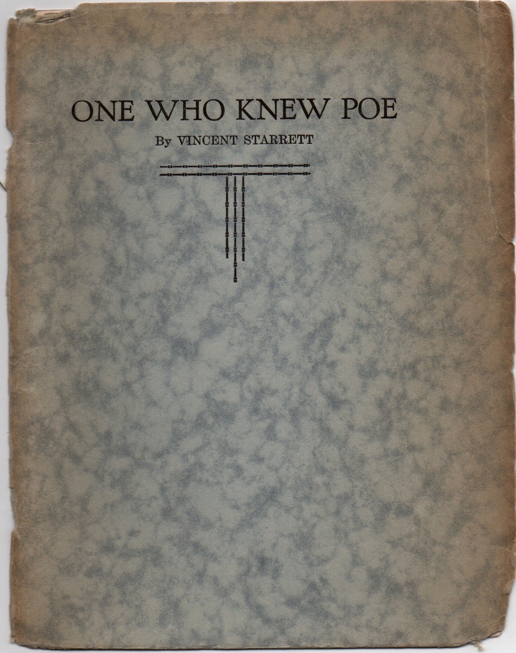 The cover of the little brochure. The cover on my copy, which was once owned by Charles Honce, has separated from the rest of the booklet.