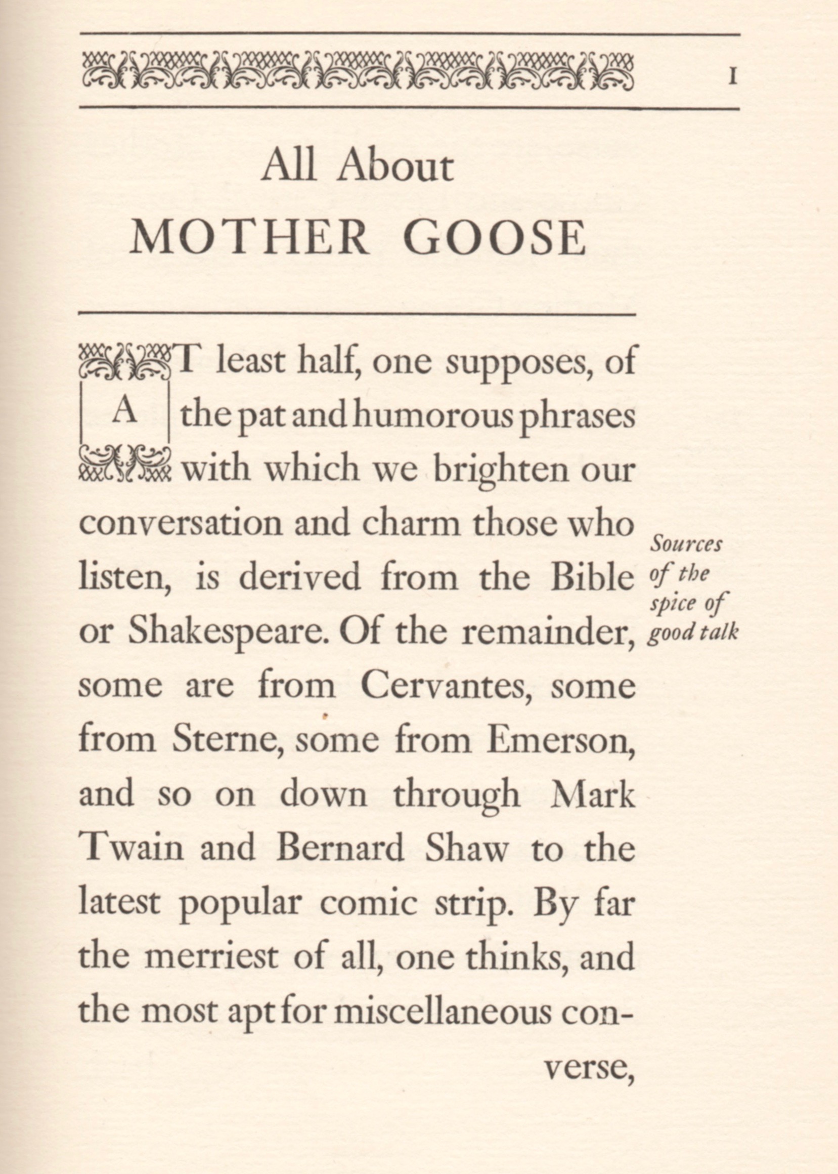 The first of the very handsome pages in the booklet, a far cry from the rather plain pages of The Forum.