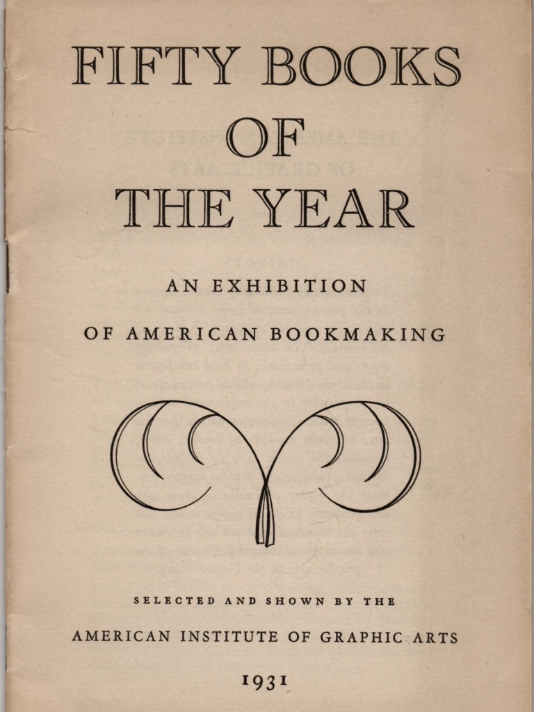 Cover of the American Institute of Graphic Arts (AIGA) catalogue of the Fifty Books of the Year .