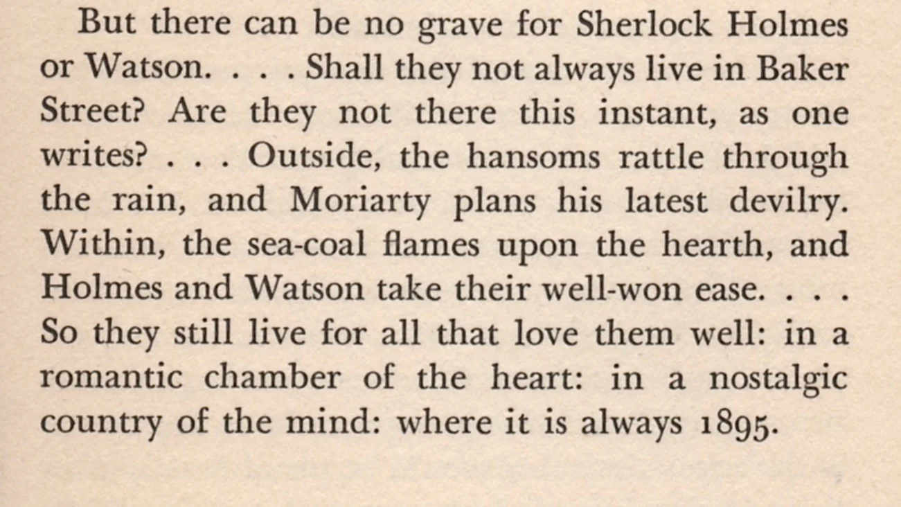 A section of page 93 from the first edition of Starrett’s The Private Life of Sherlock Holmes, published in New York by The Macmillan Company in 1933.
