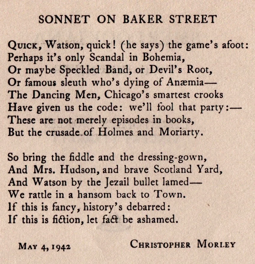 Morley’s sonnet appeared on the inside left page.