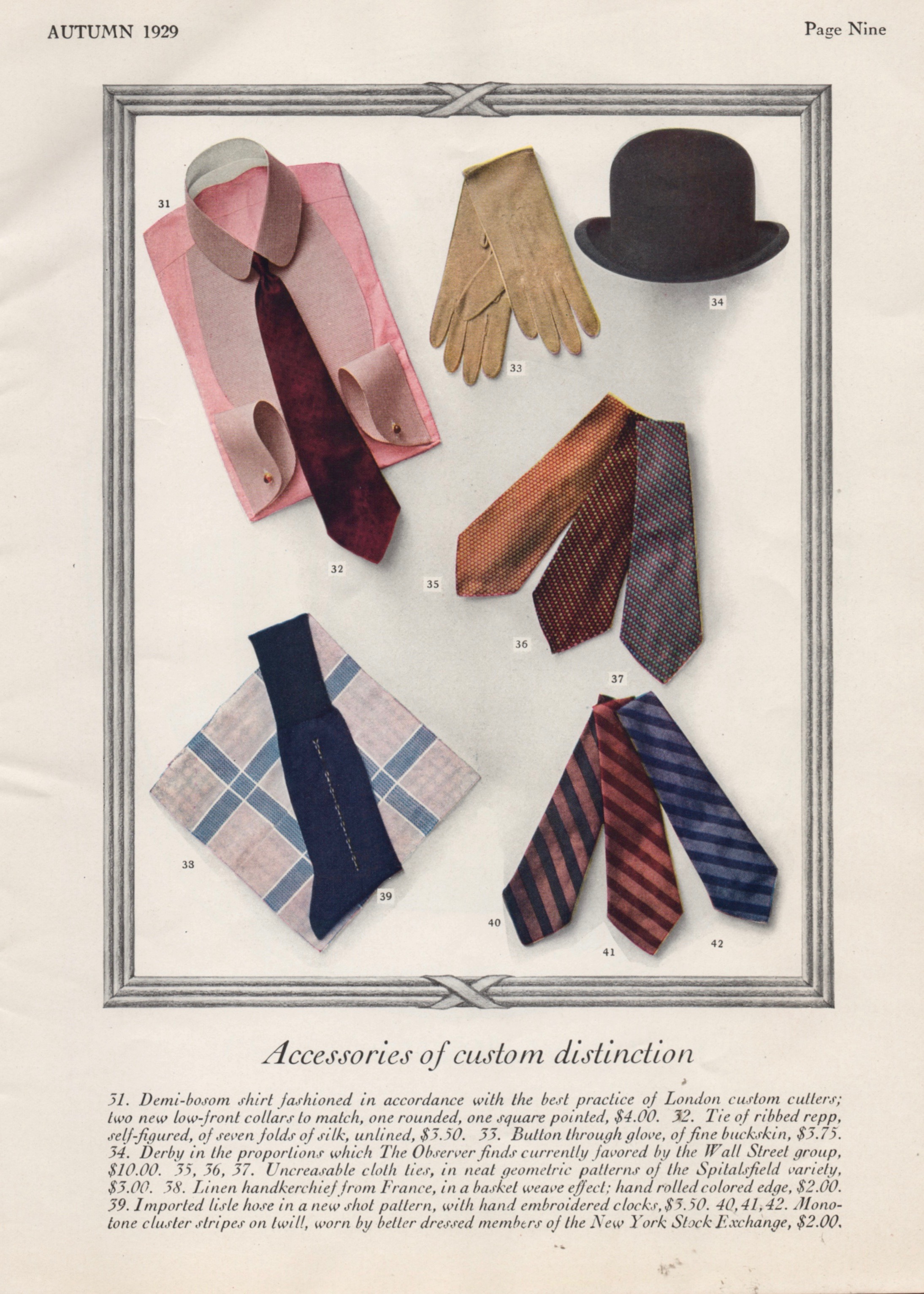 These are the accessories to go that with the suit on the previous page. Yum.